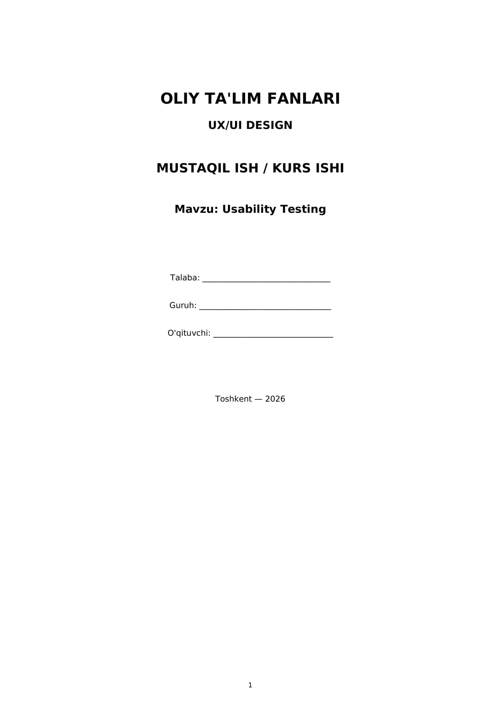 Usability Testing 1