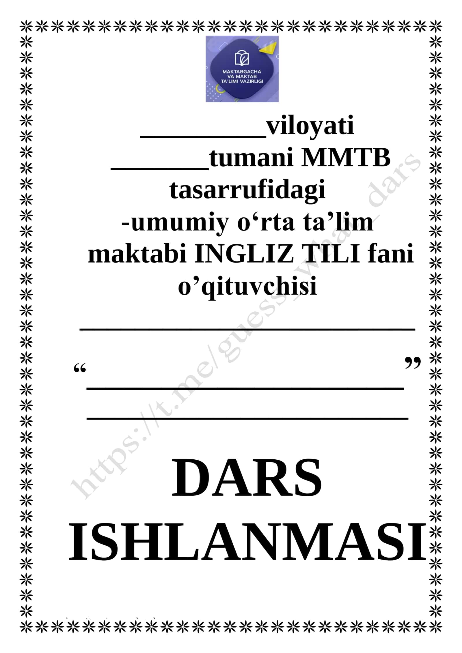 DARS ISHLANMASI school is fun 1