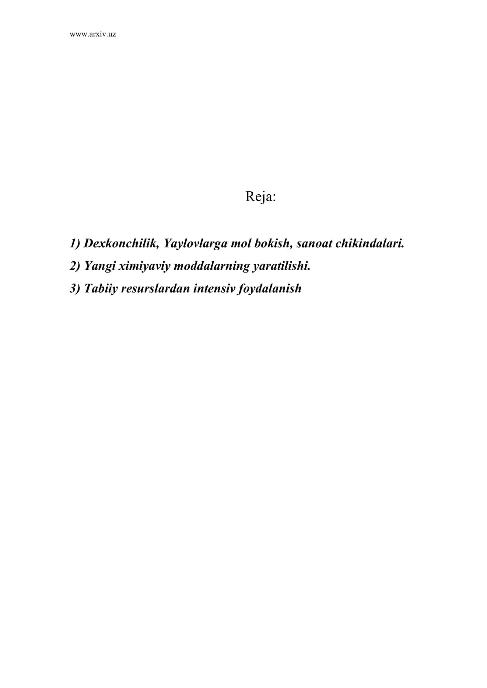 Tabiiy resurslardan foydalanish 1