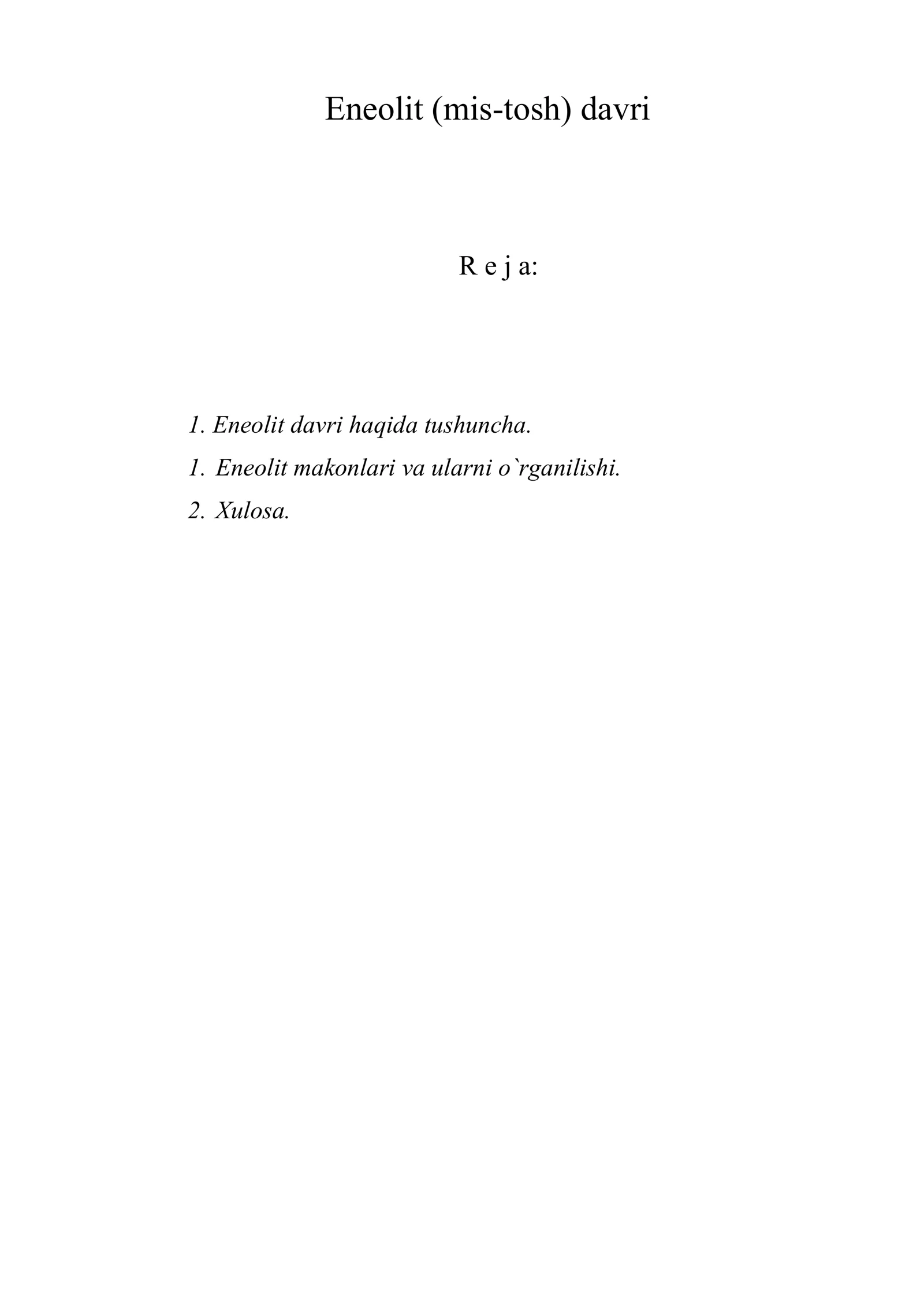 Eneolit (mis-tosh) davri 1