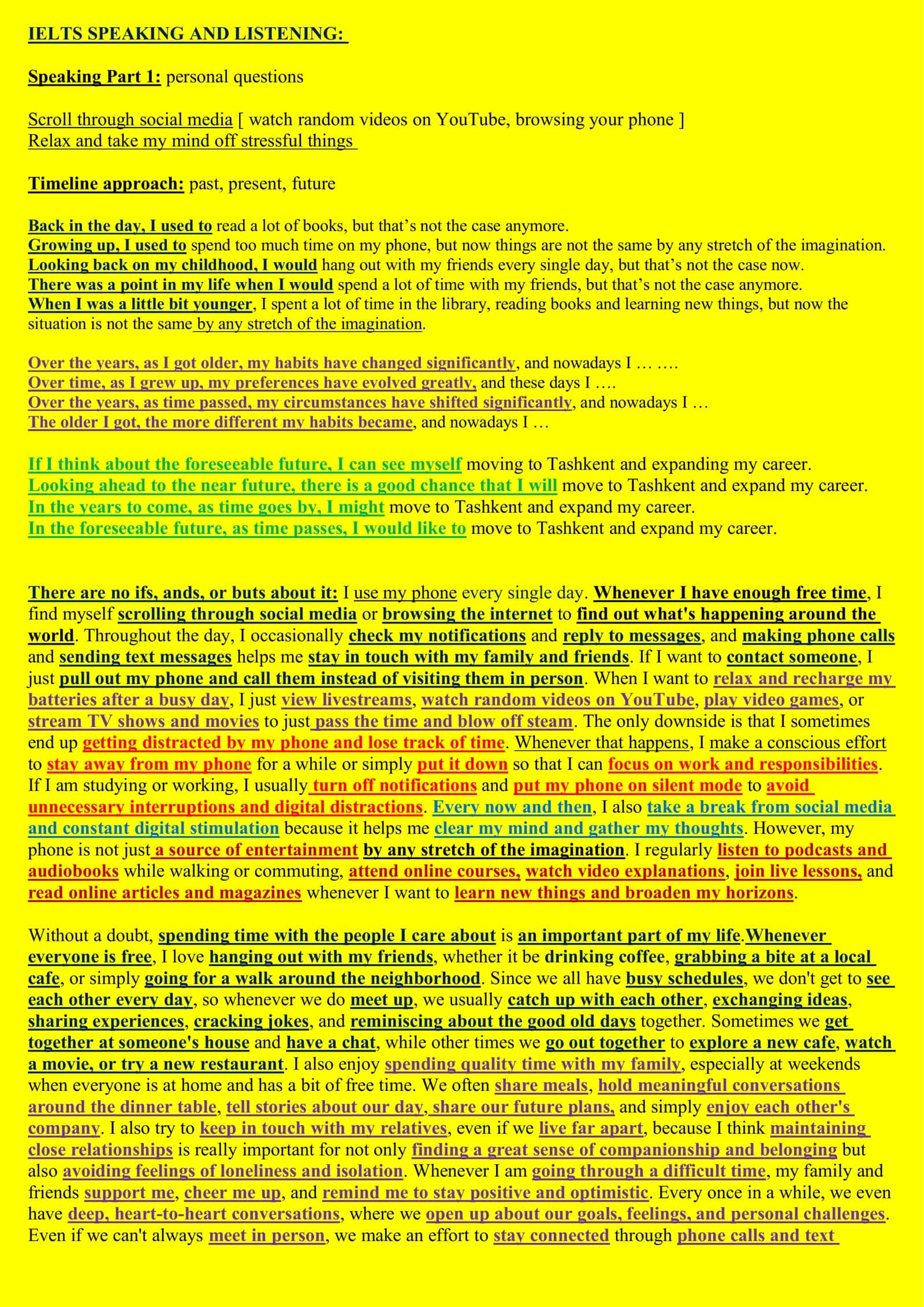 IELTS Speaking Part1/ IDEAS VS VOCABS 1