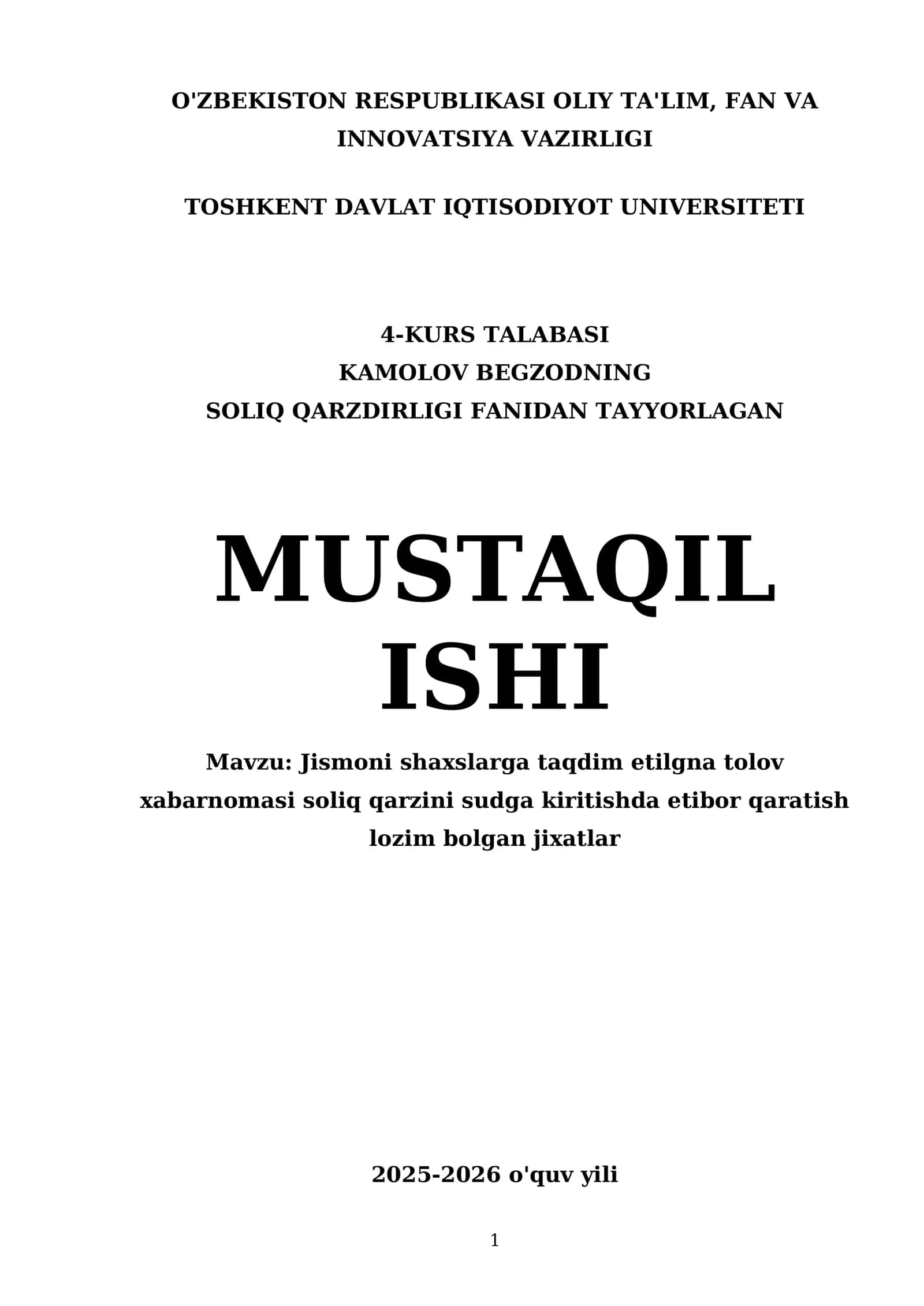 Jismoni shaxslarga taqdim etilgna tolov xabarnomasi soliq qarzini sudga kiritishda etibor qaratish lozim bolgan jixatlar 1