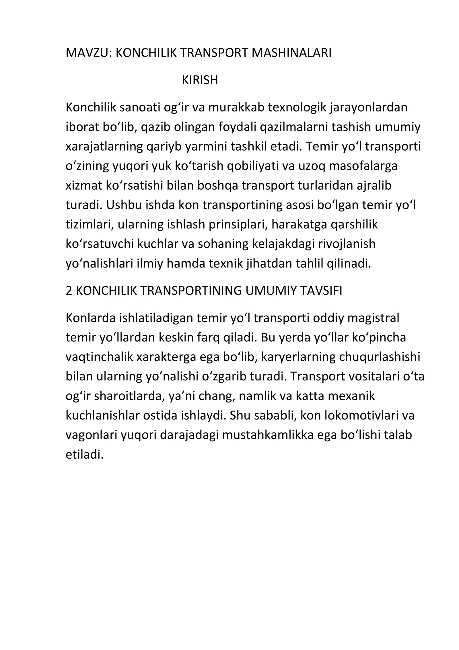 KONCHILIK TRANSPORT MASHINALARI 1