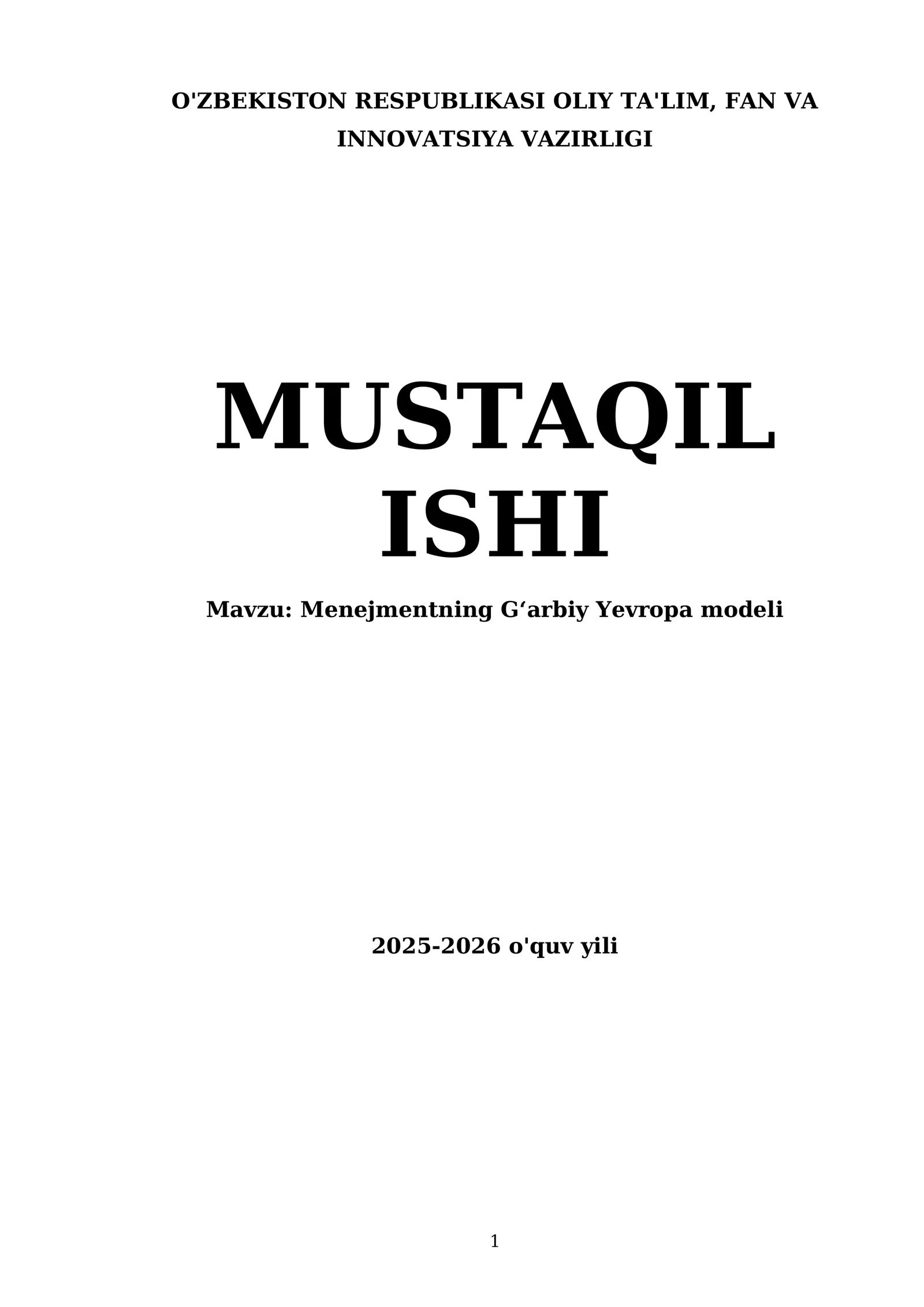 Menejmentning Gʻarbiy Yevropa modeli 1