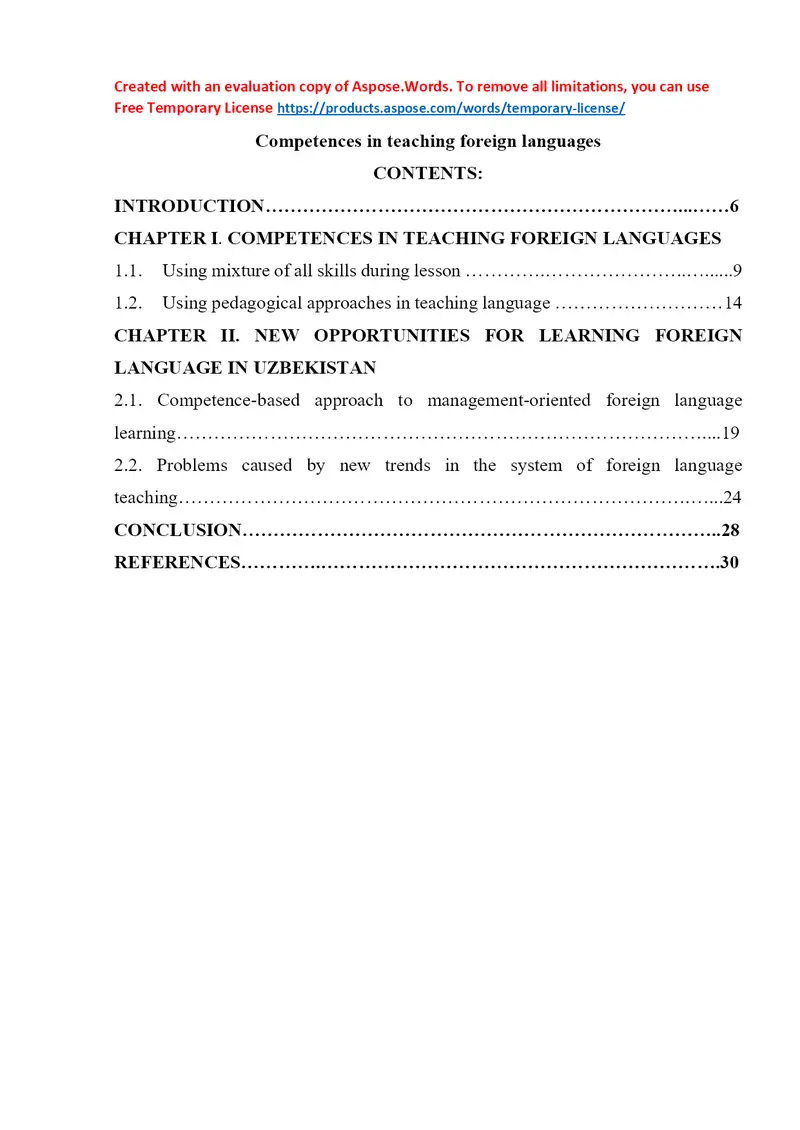 Competences in teaching foreign languages 1