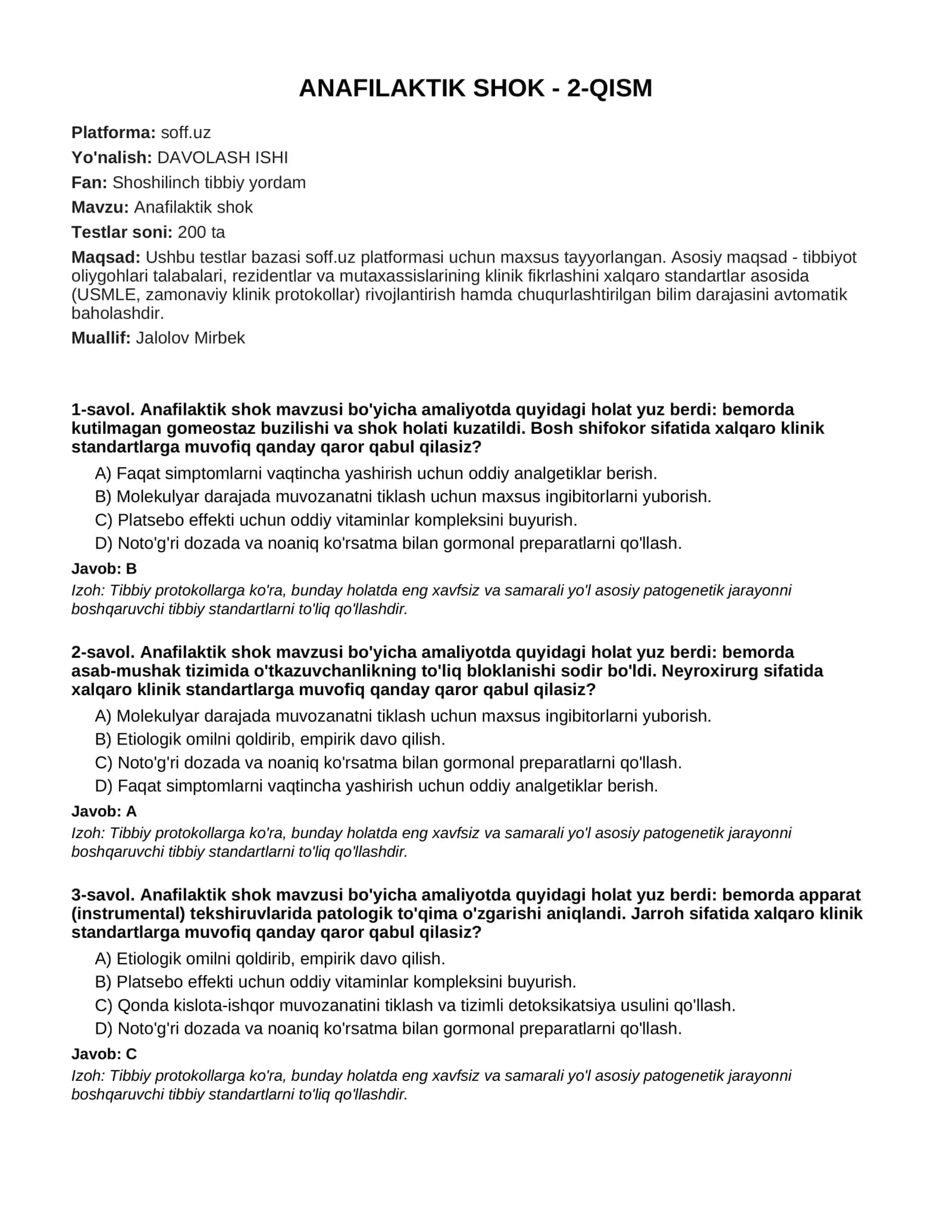 ANAFILAKTIK SHOK - 2-QISM 1