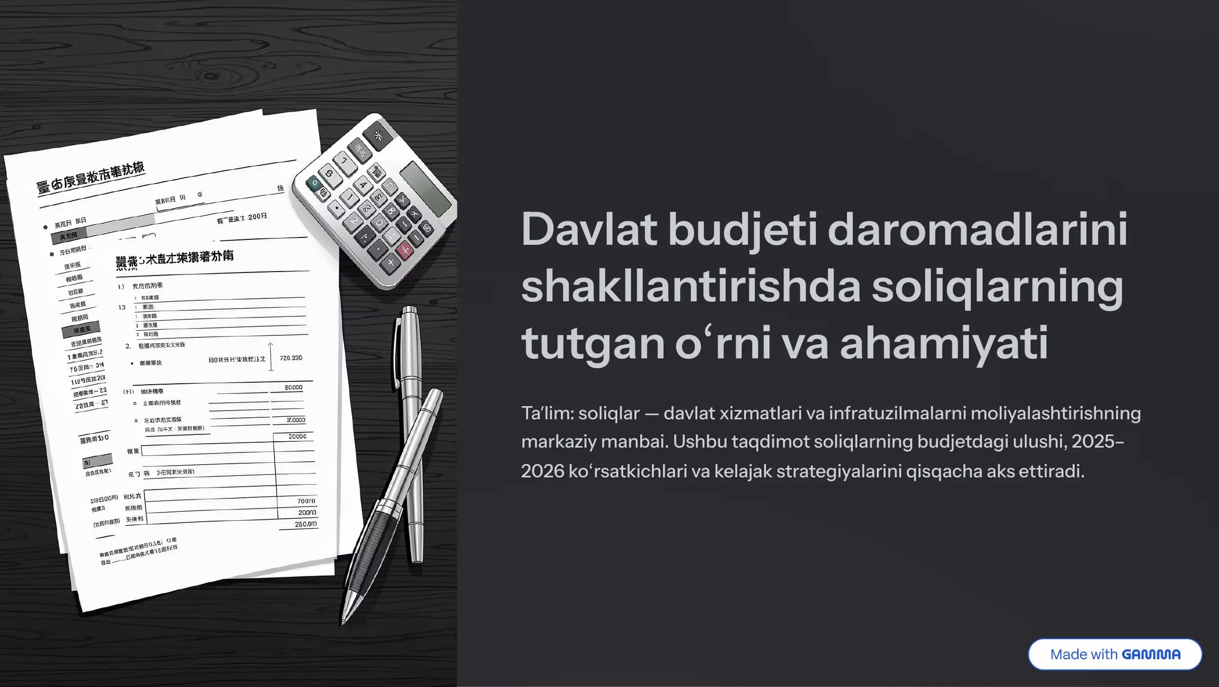 Davlat budjeti daromadlarini shakllantirishda soliqlarning tutgan oʻrni va ahamiyati 1