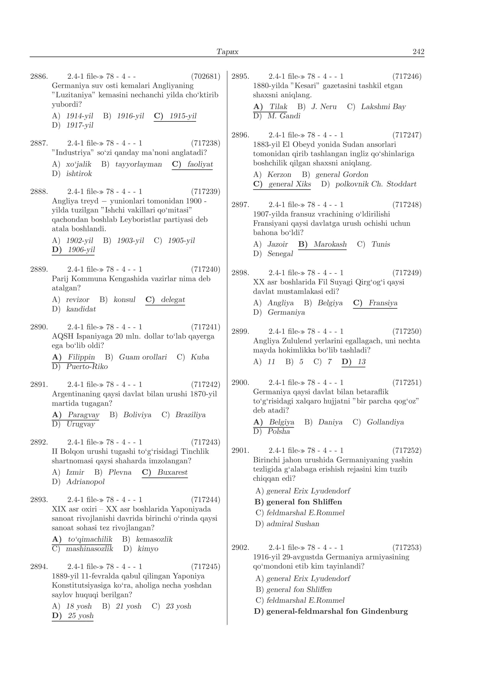 tarix test 1