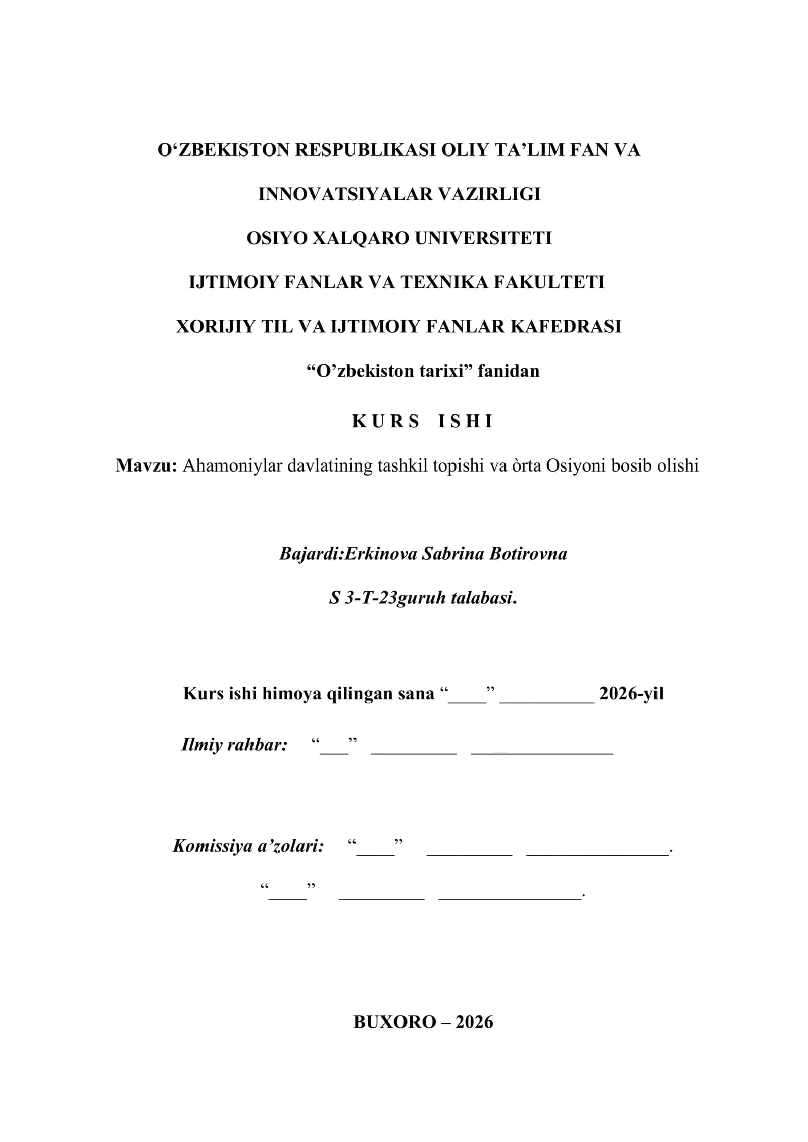AHAMONIYLAR DAVLATINING VUJUDGA KELISHI VA  SIYOSIY TARAQQIYOTI 1