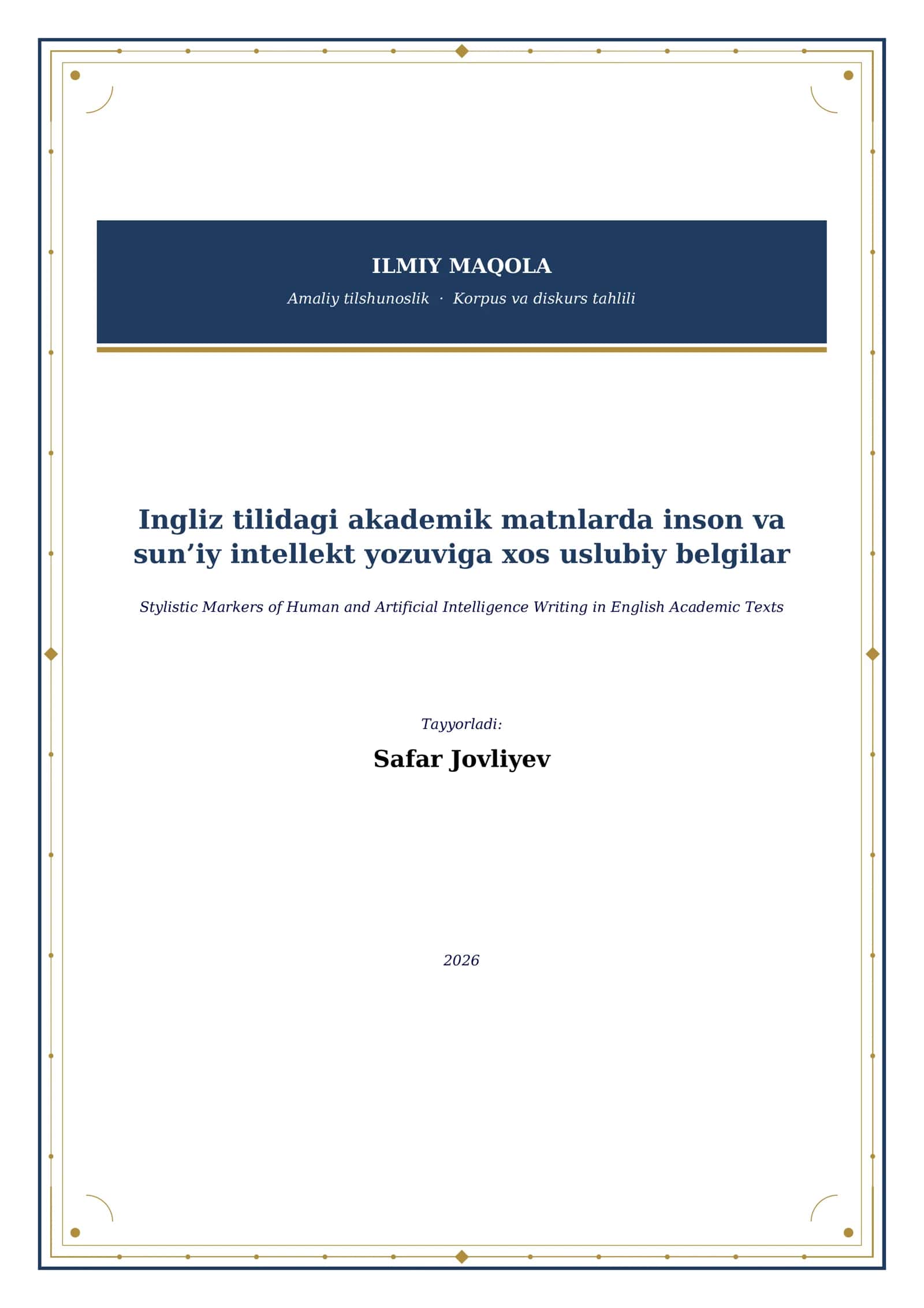 Ingliz tilidagi akademik matnlarda inson va sun’iy intellekt yozuviga xos uslubiy belgilar 1