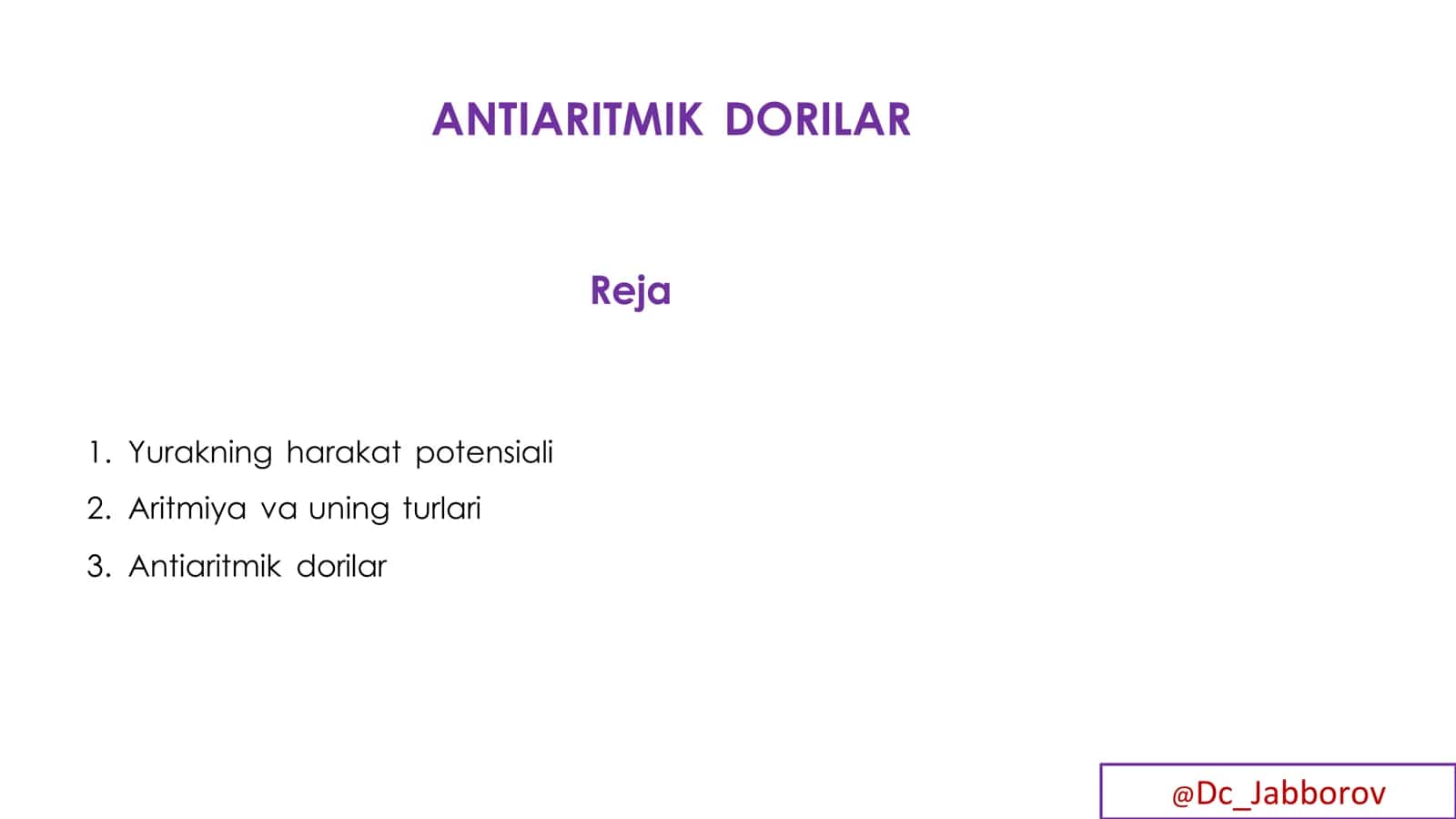 Antiaritmik dori vositalari 1
