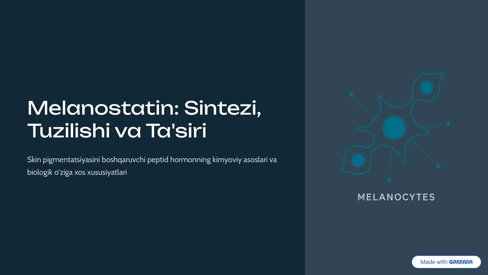 Melanostatin: Sintezi, Tuzilishi va Ta'siri 1