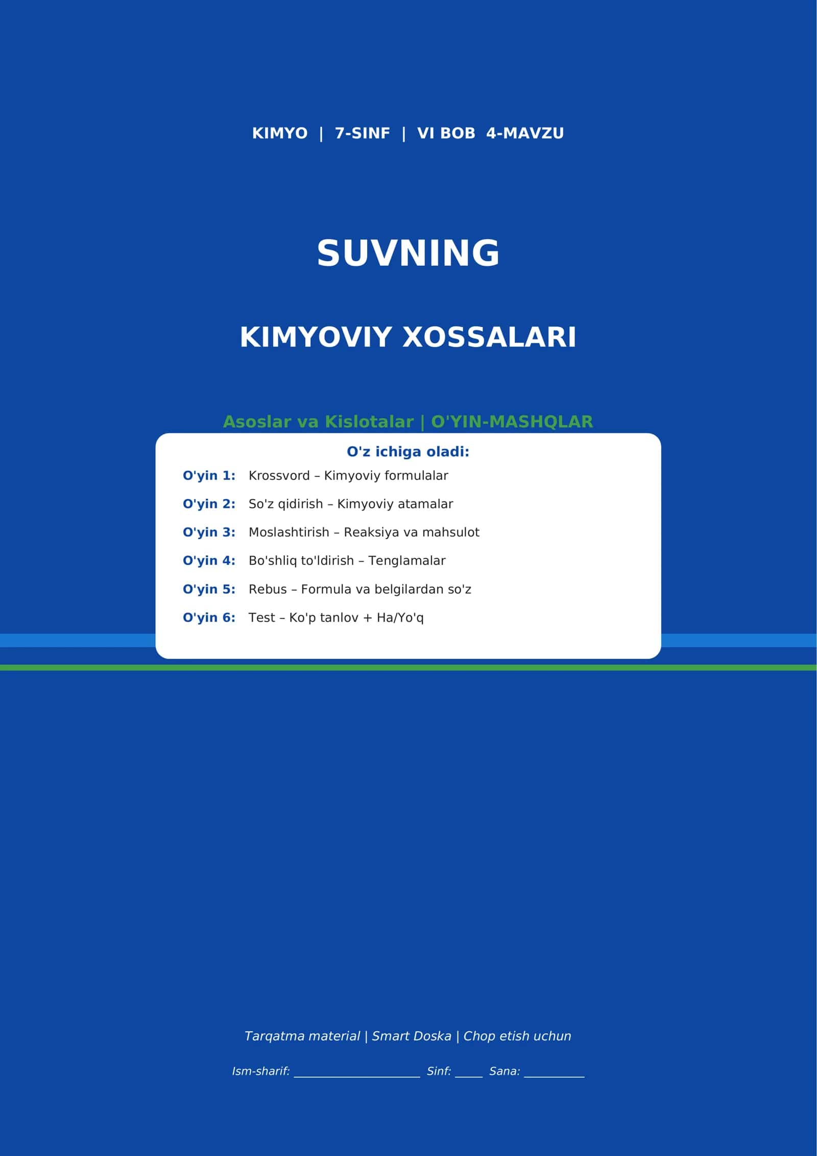 KIMYOVIY XOSSALARI 1