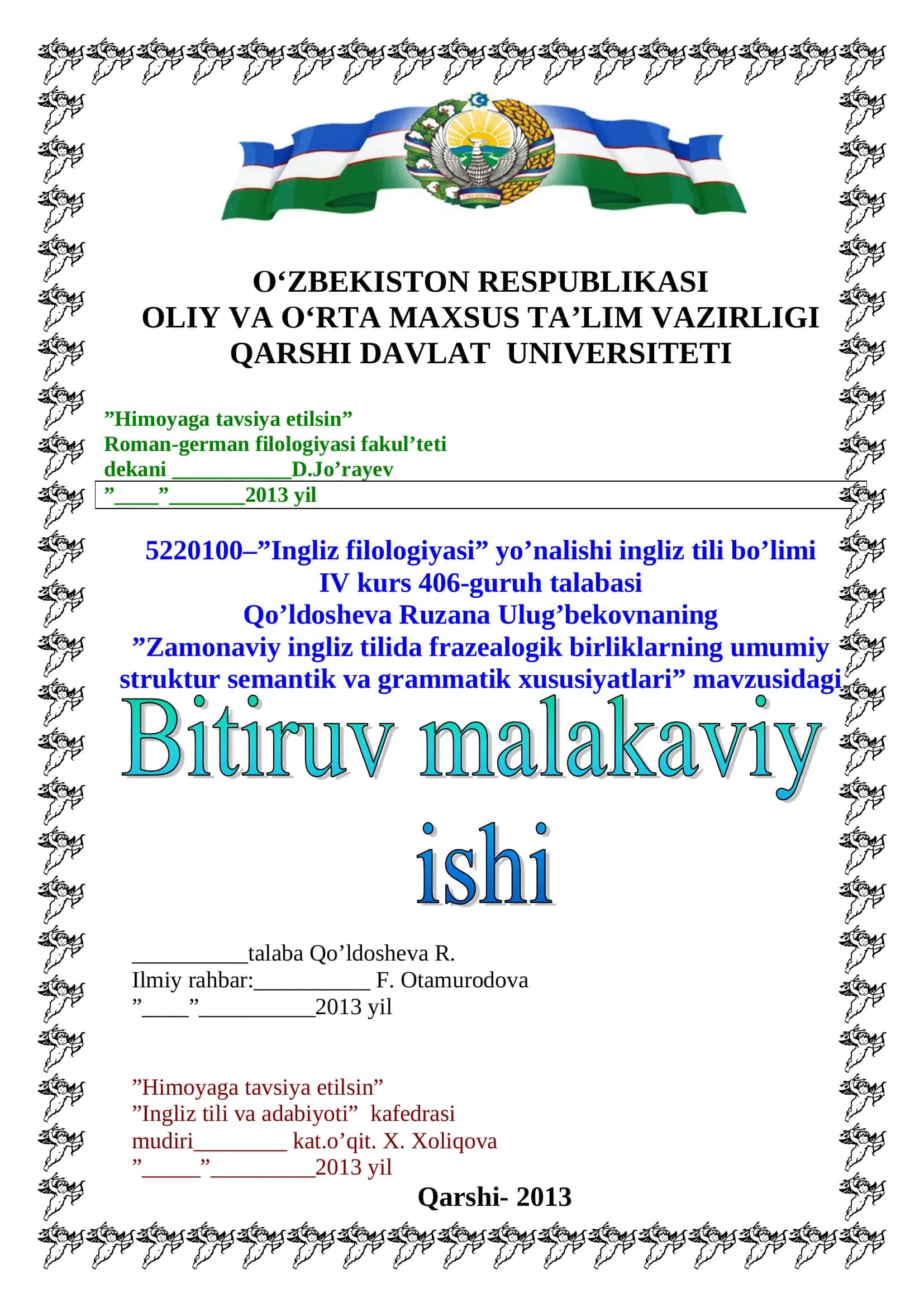 Zamonaviy ingliz tilida frazealogik birliklarning umumiy struktur semantik va grammatik xususiyatlari 1