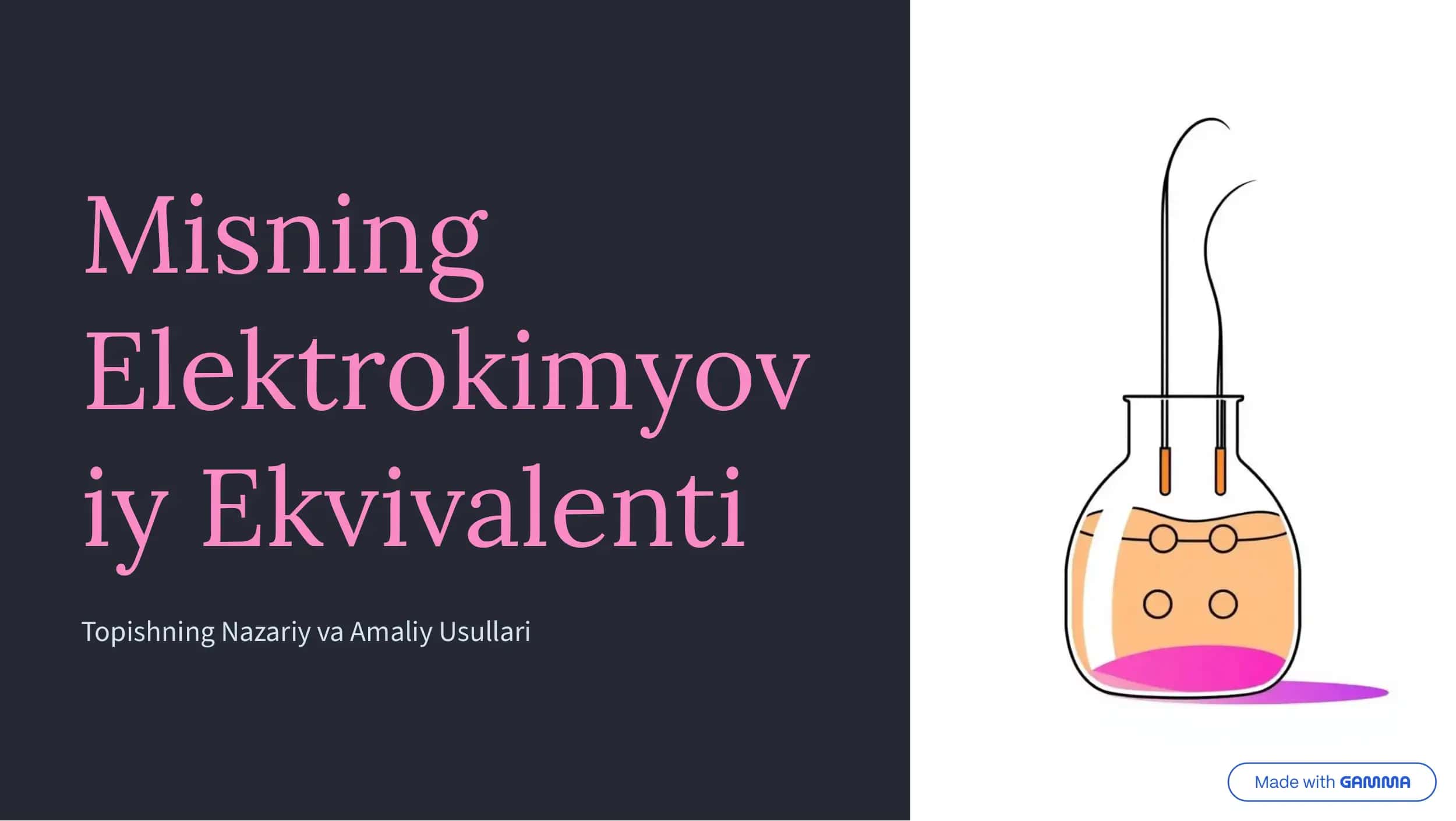 Elektrokimyoviy ekvivalentni topish 1