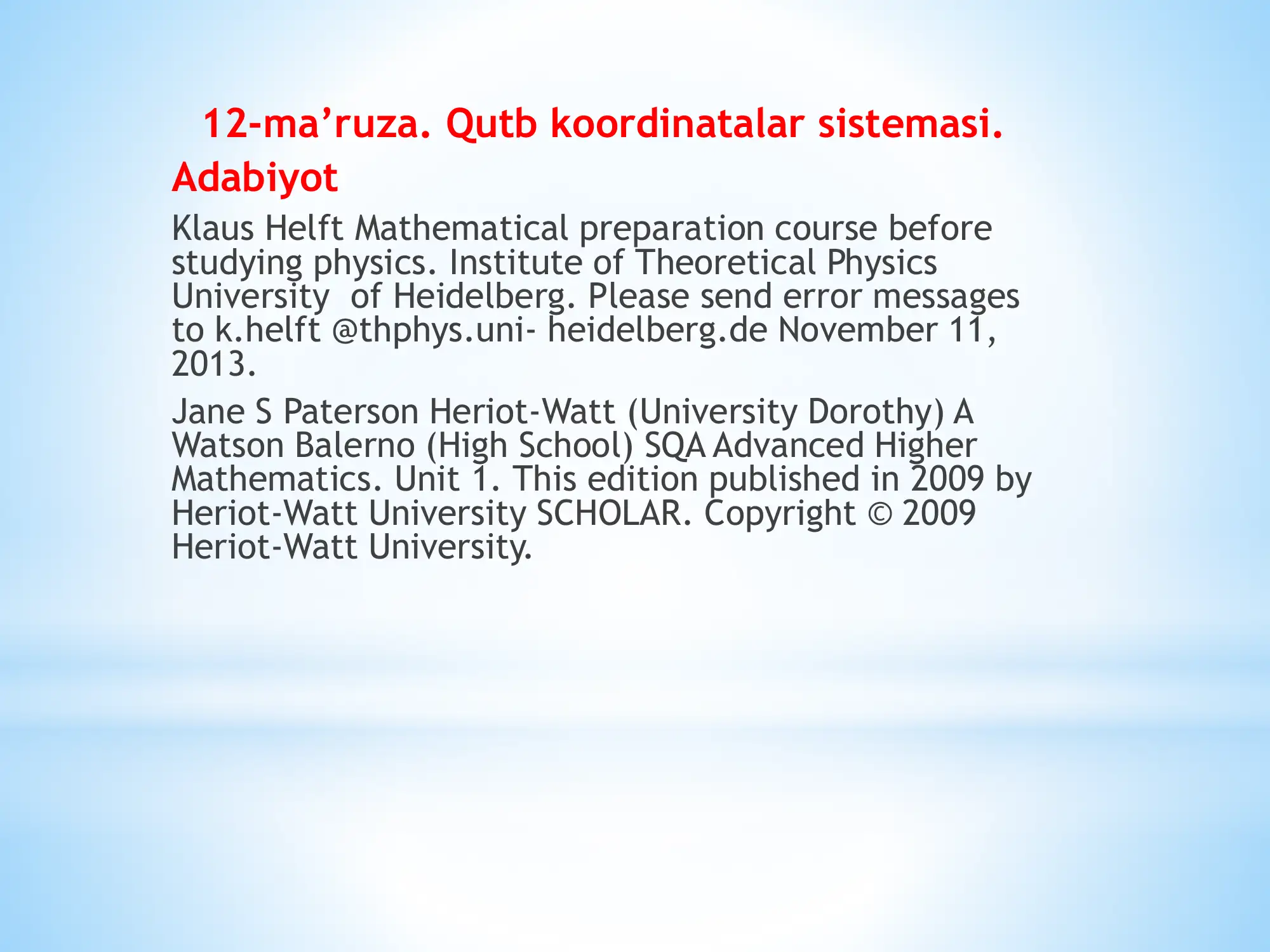 Qutb koordinatalar sistemasi 1