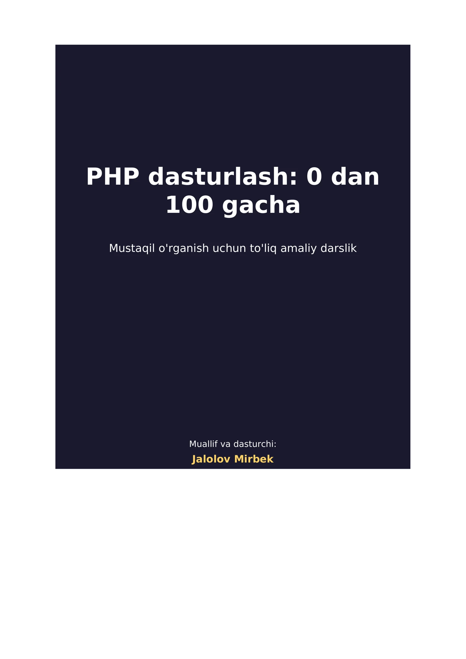 PHP dasturlash 1