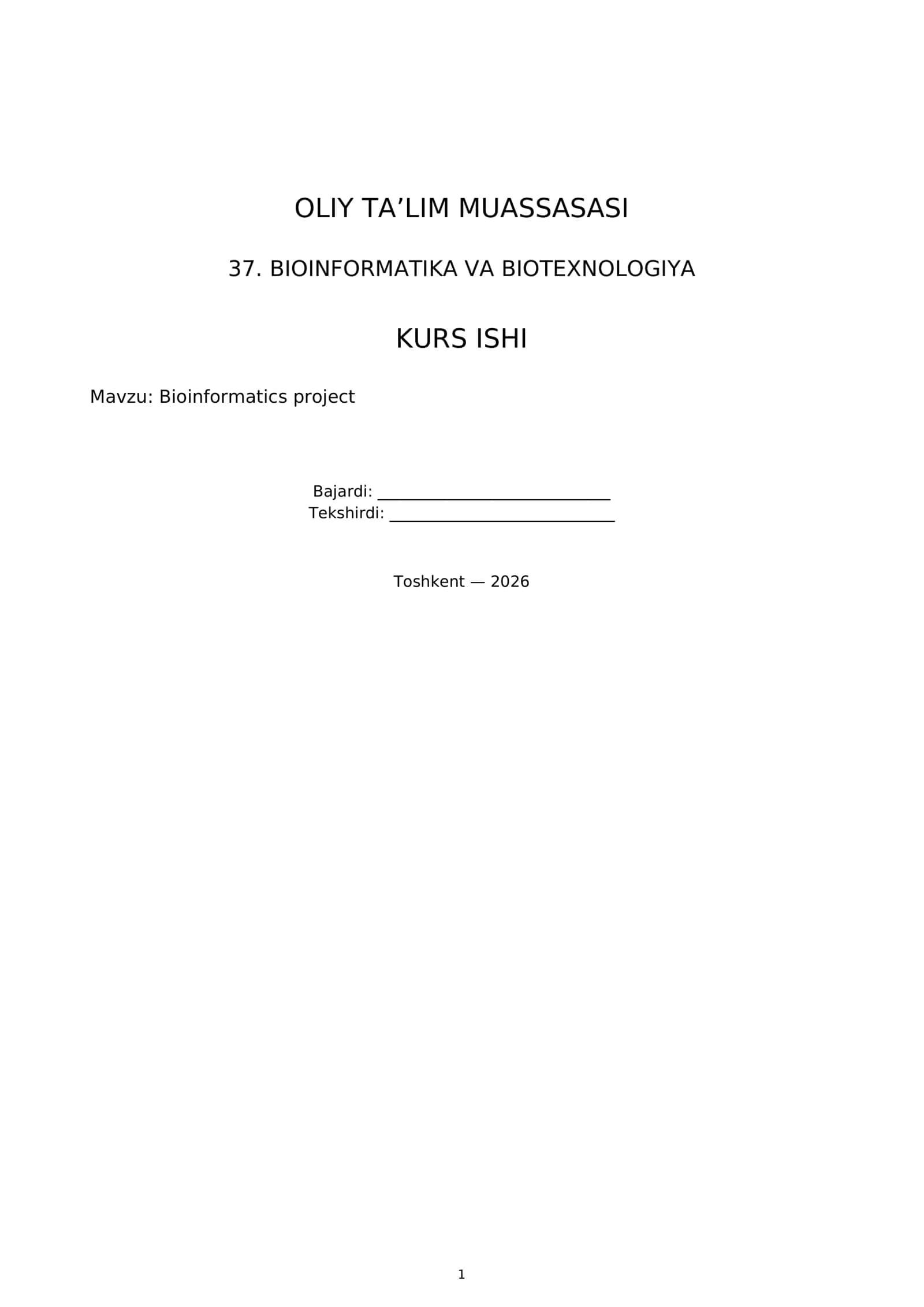 Bioinformatics project 1