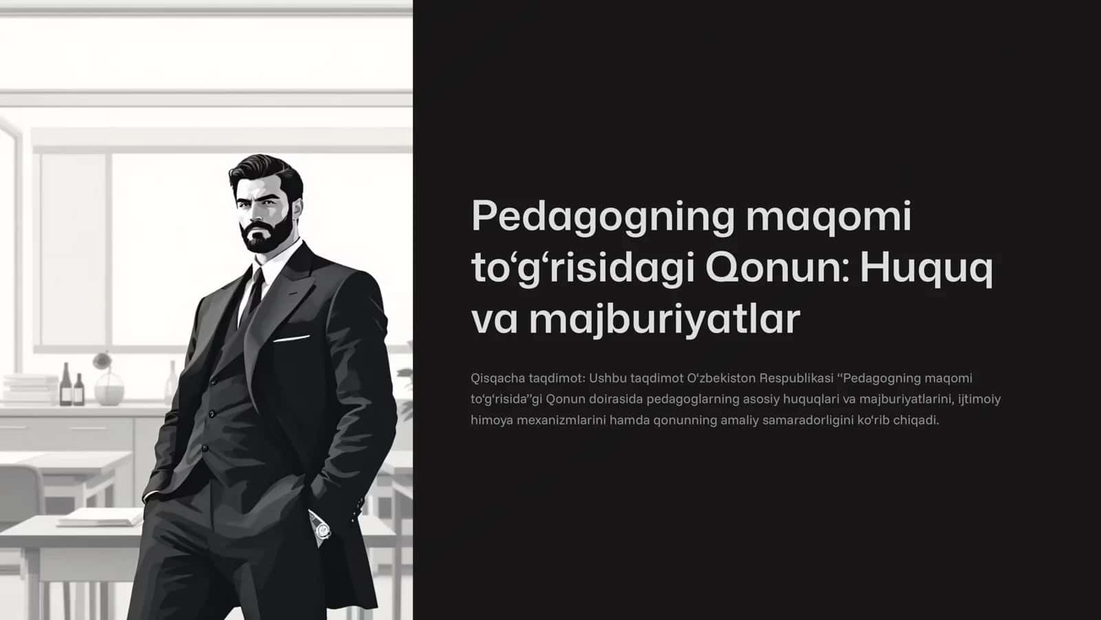Pedagogning maqomi to'g'risidagi Qonun Huquq va majburiyatlar 1