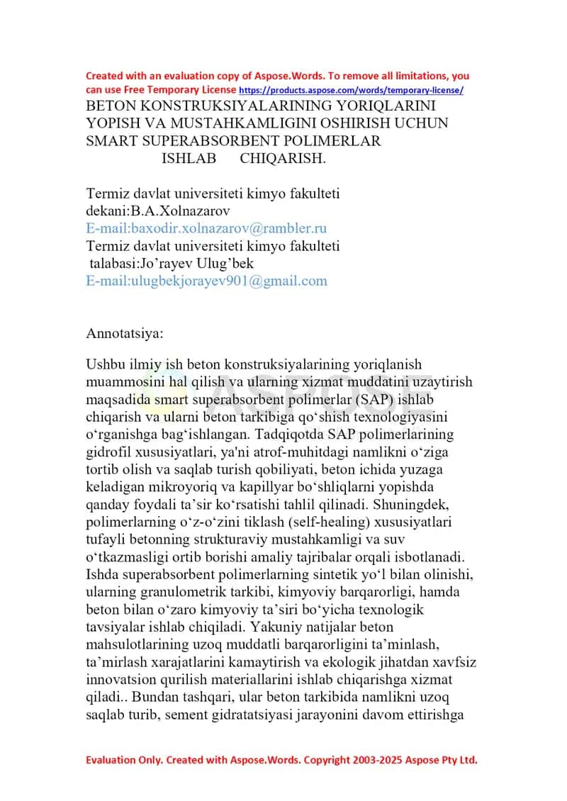 Smart superabsorbent polimerlar 1