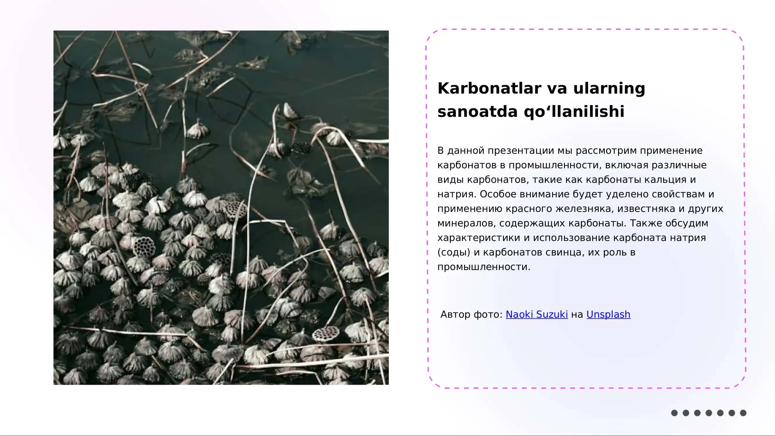 Karbonatlar va ularning sanoatda qollanilishi 1