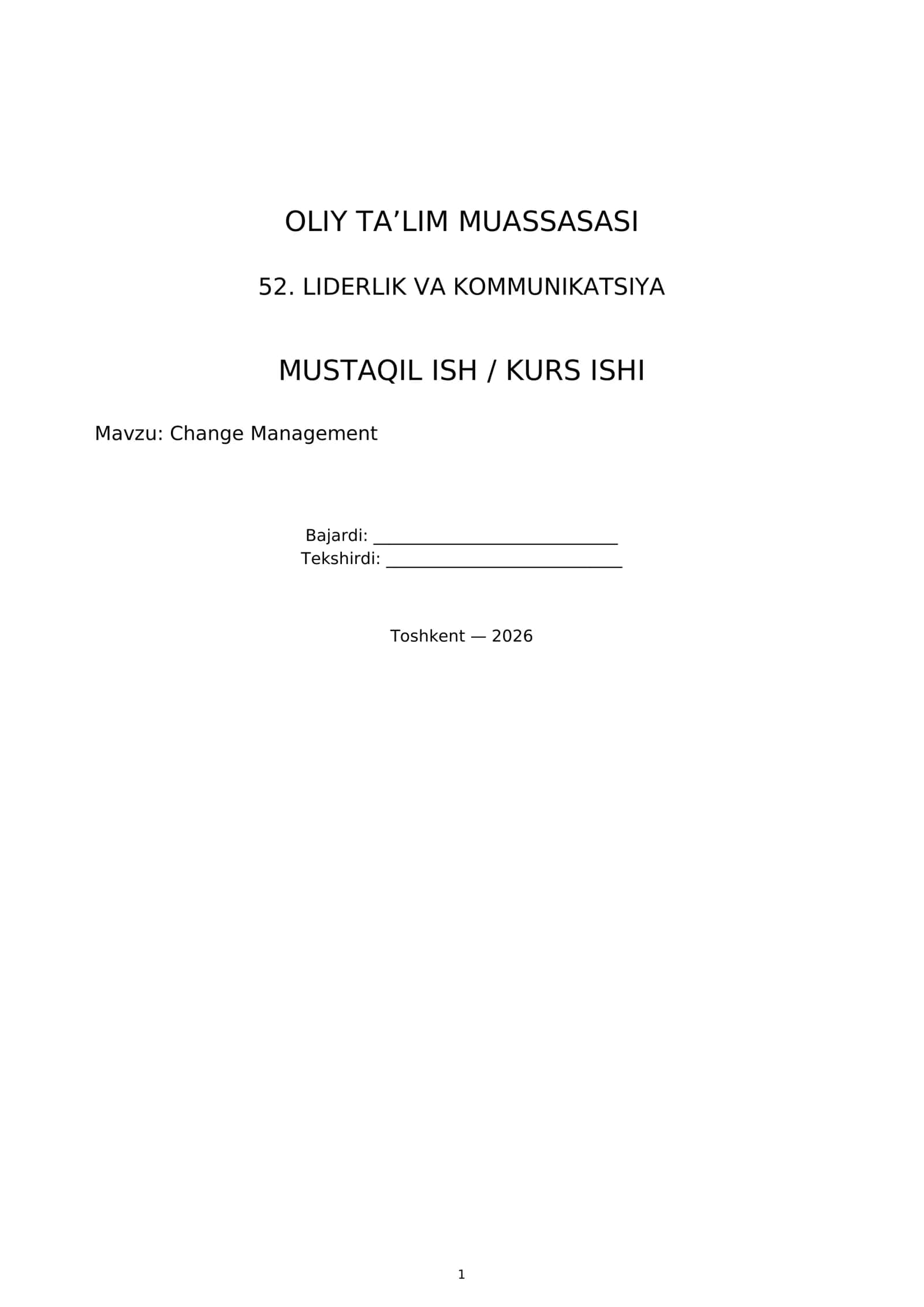 Change Management 1