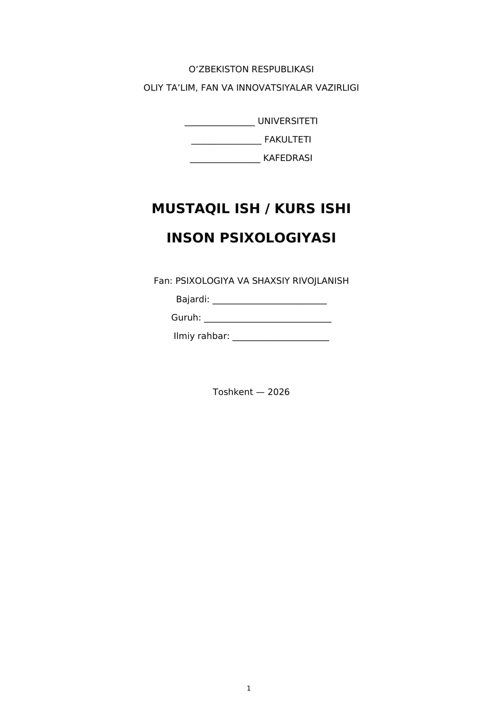 Inson Psixologiyasi 1