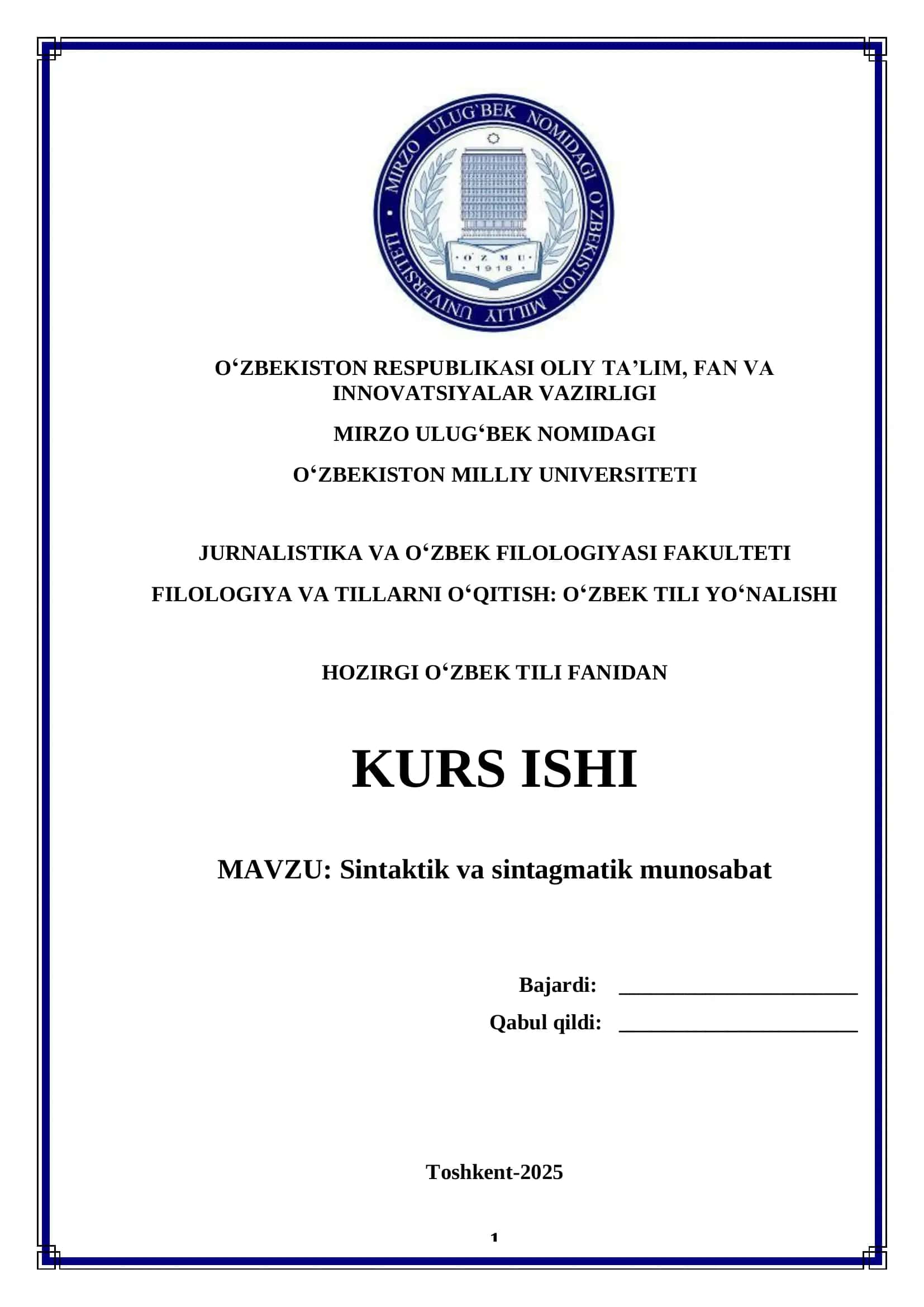 Sintaktik va sintagmatik munosabat 1