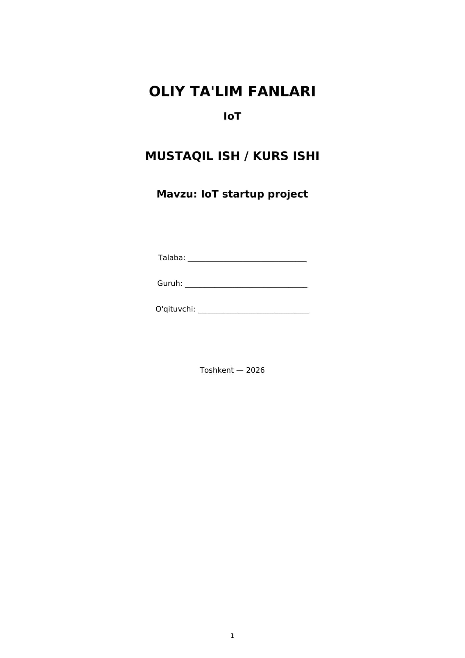 IoT startup project 1