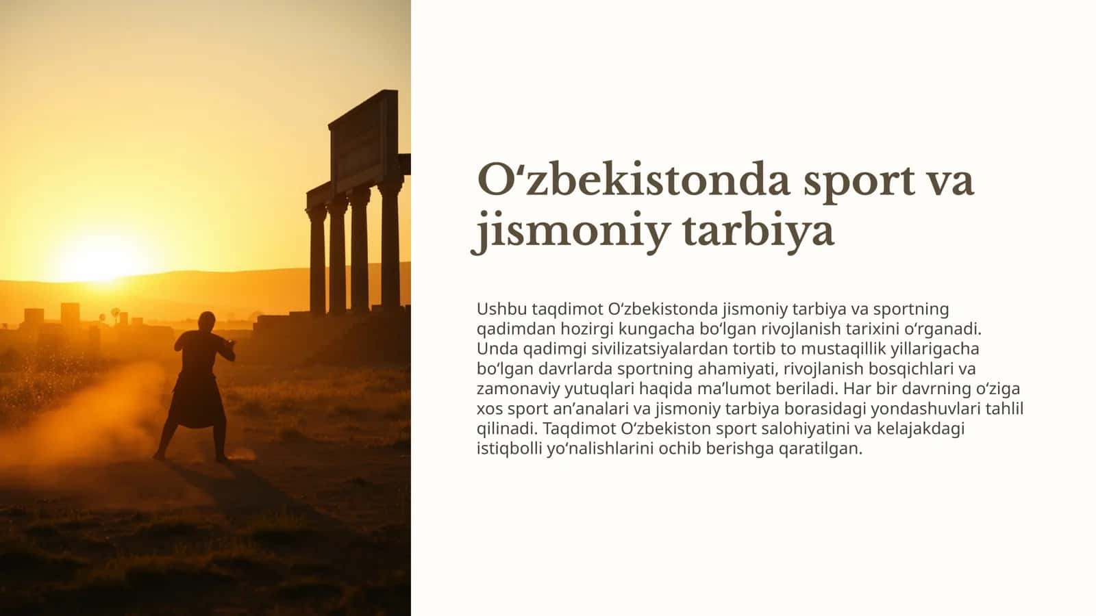 Oʻzbekistonda sport va jismoniy tarbiyaning rivojlanishi 1