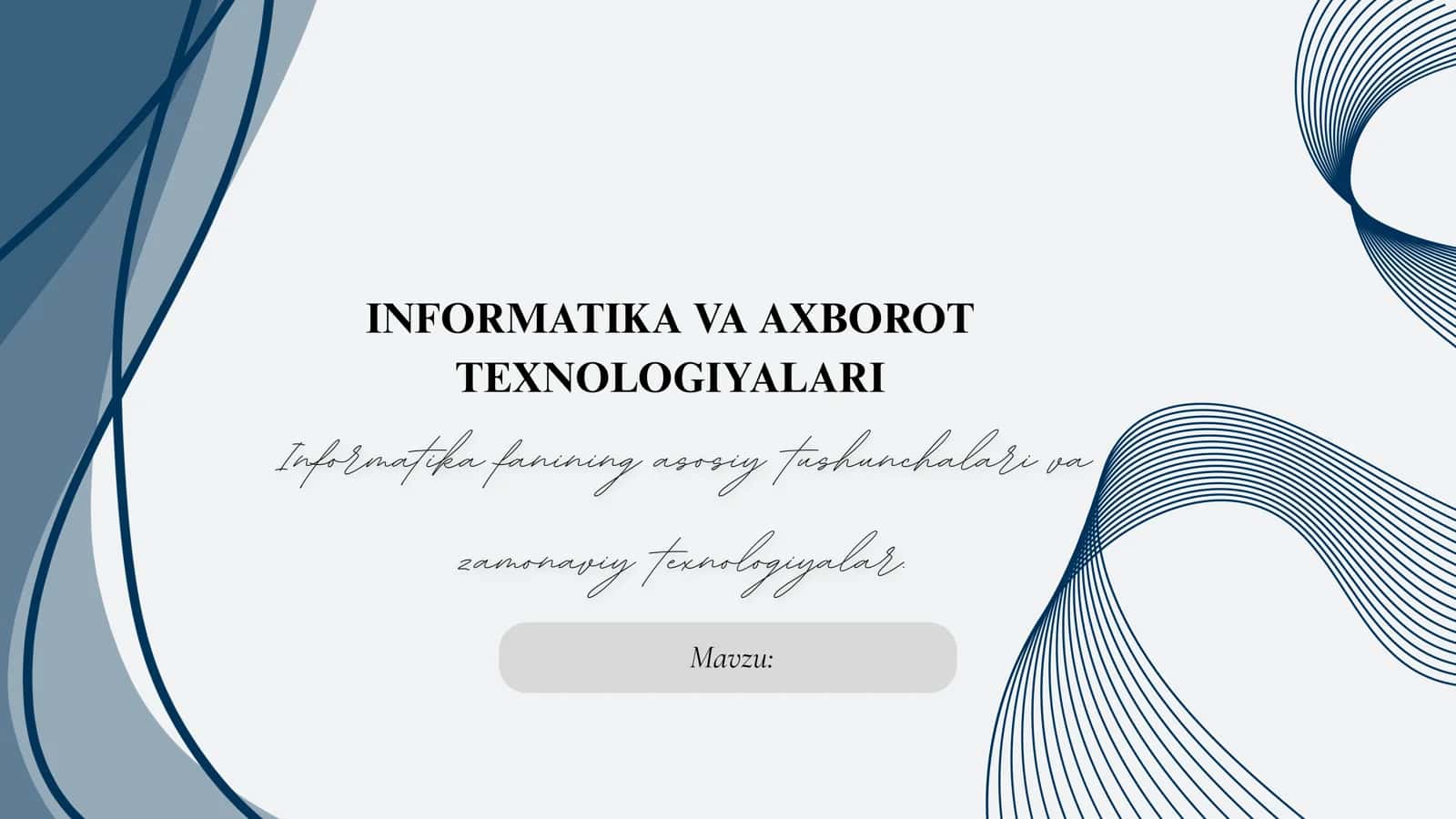 Informatika va axborot texnologiyalari — 10 slaydli prezentatsiya 1