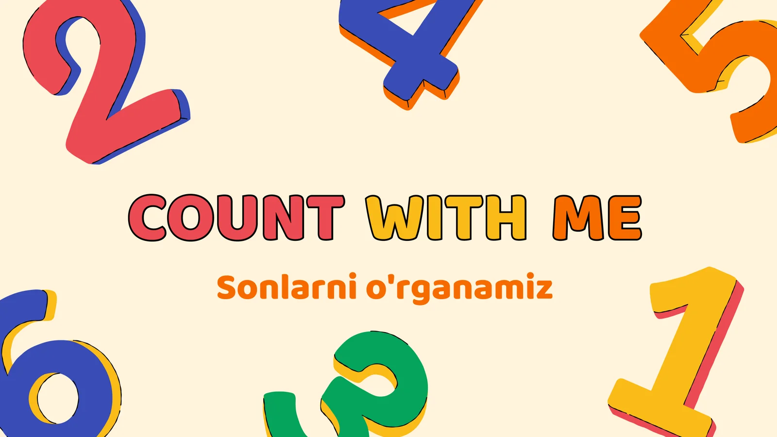 Inglizcha sonlarni o'rganamiz 1