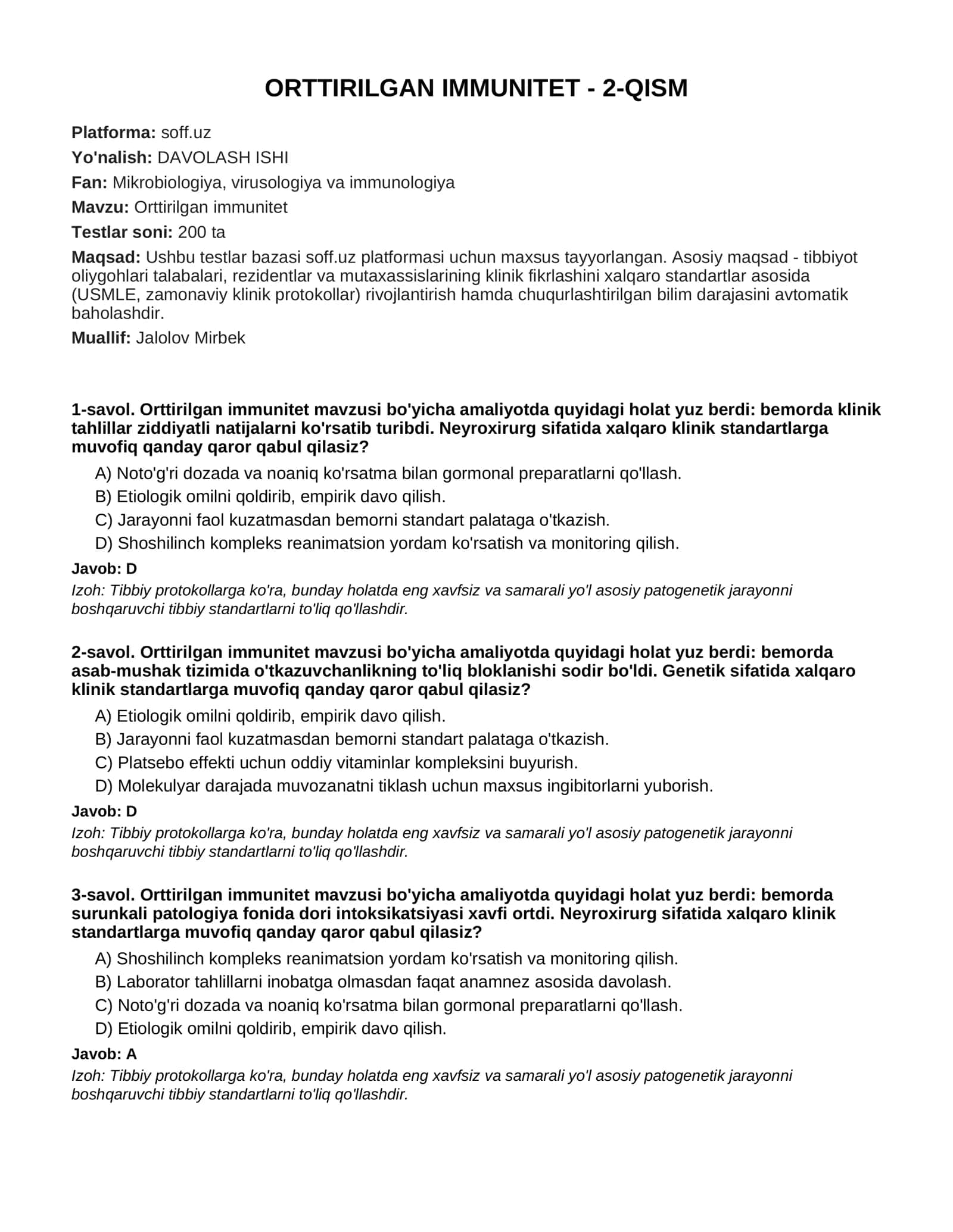 ORTTIRILGAN IMMUNITET - 2-QISM 1