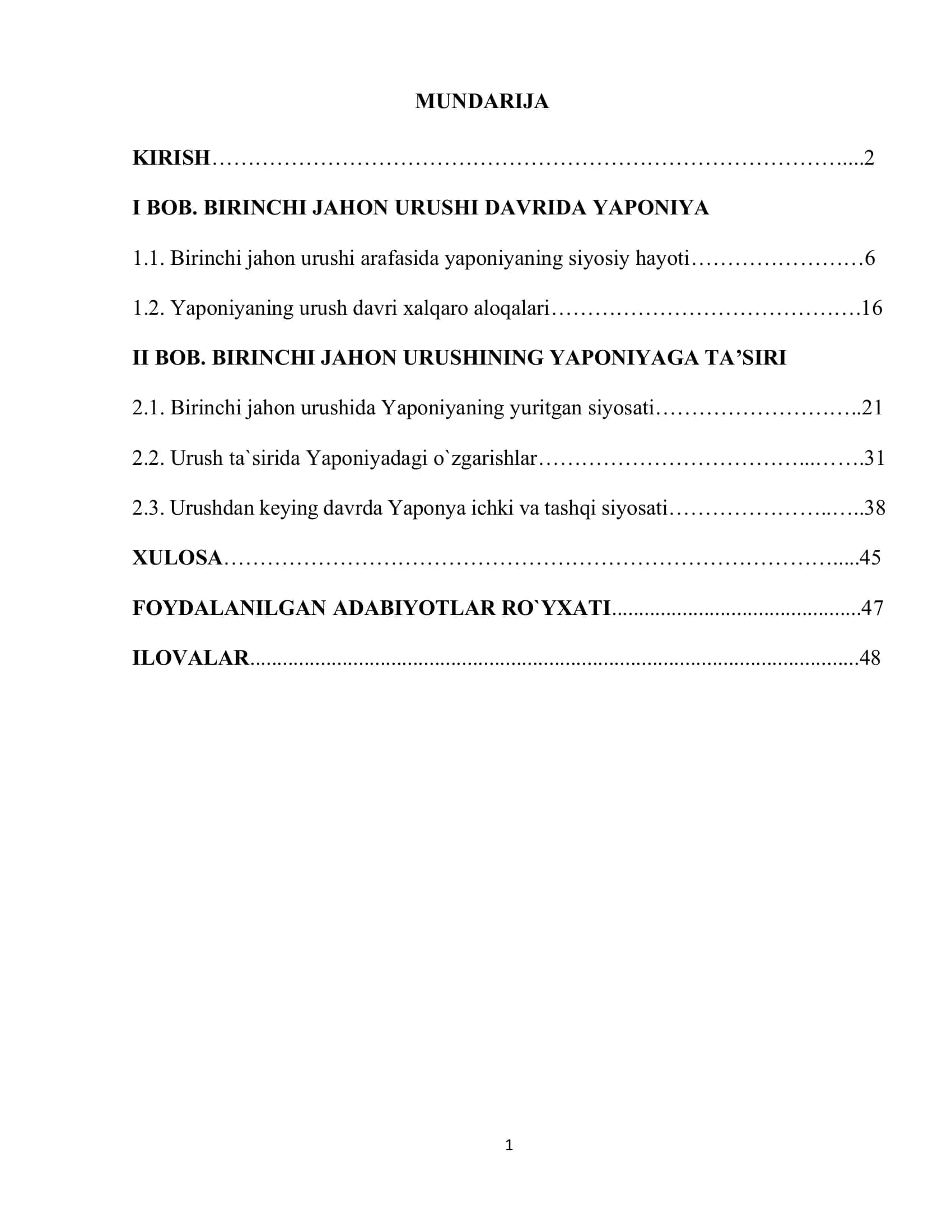Yaponiya 1-jahon urushi yillarida 1