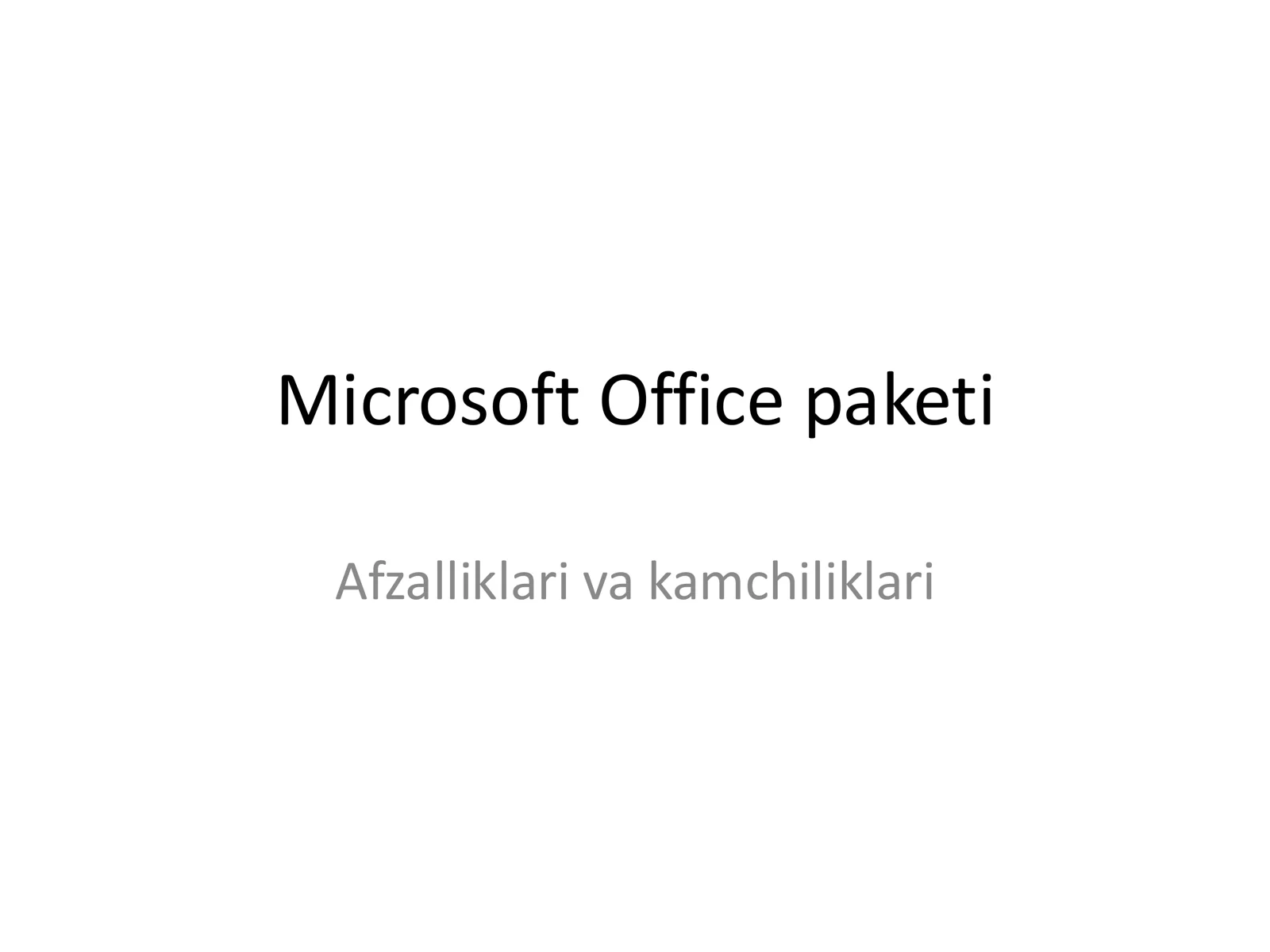 Microsoft Office paketi 1