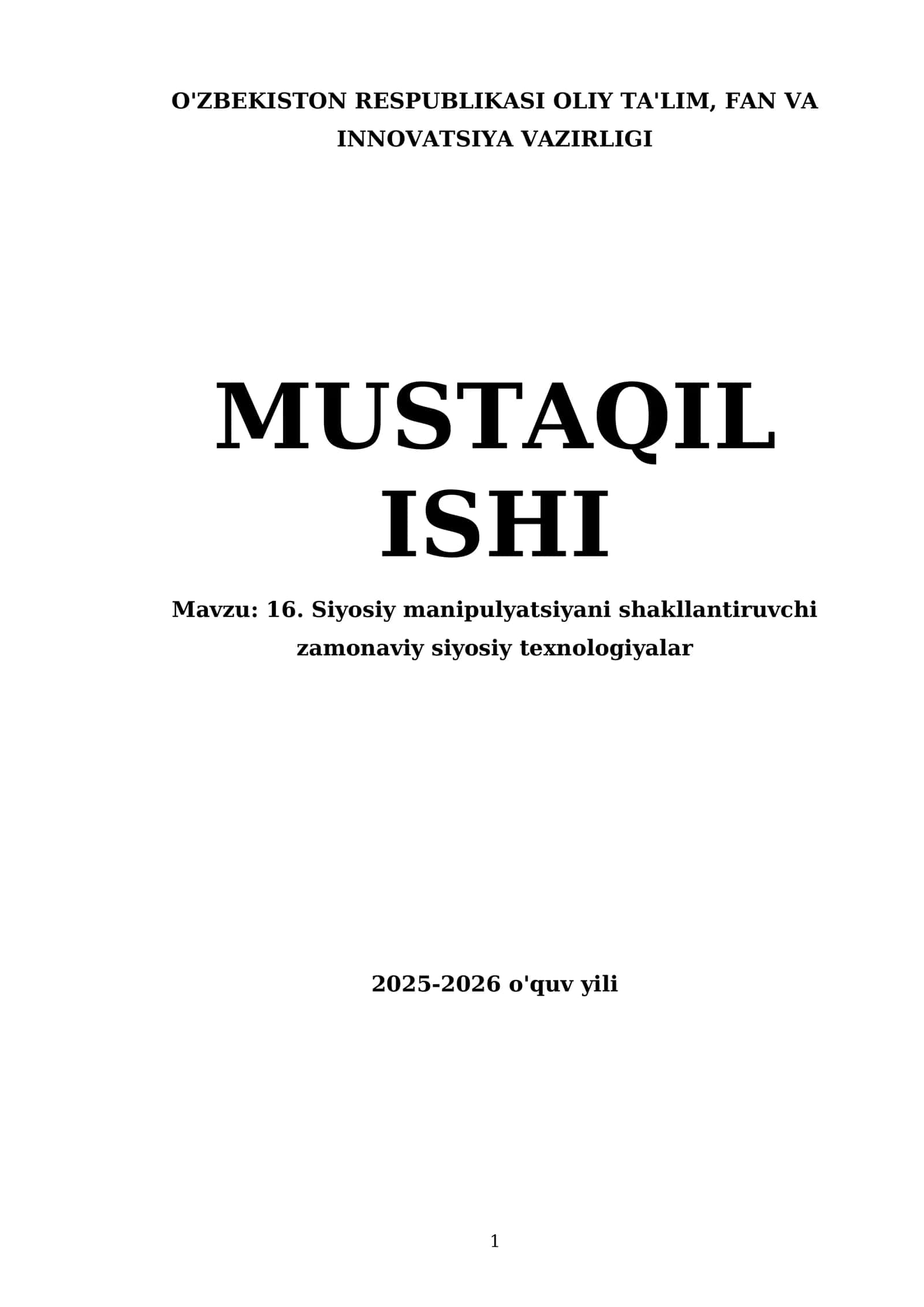 16. Siyosiy manipulyatsiyani shakllantiruvchi zamonaviy siyosiy texnologiyalar 1
