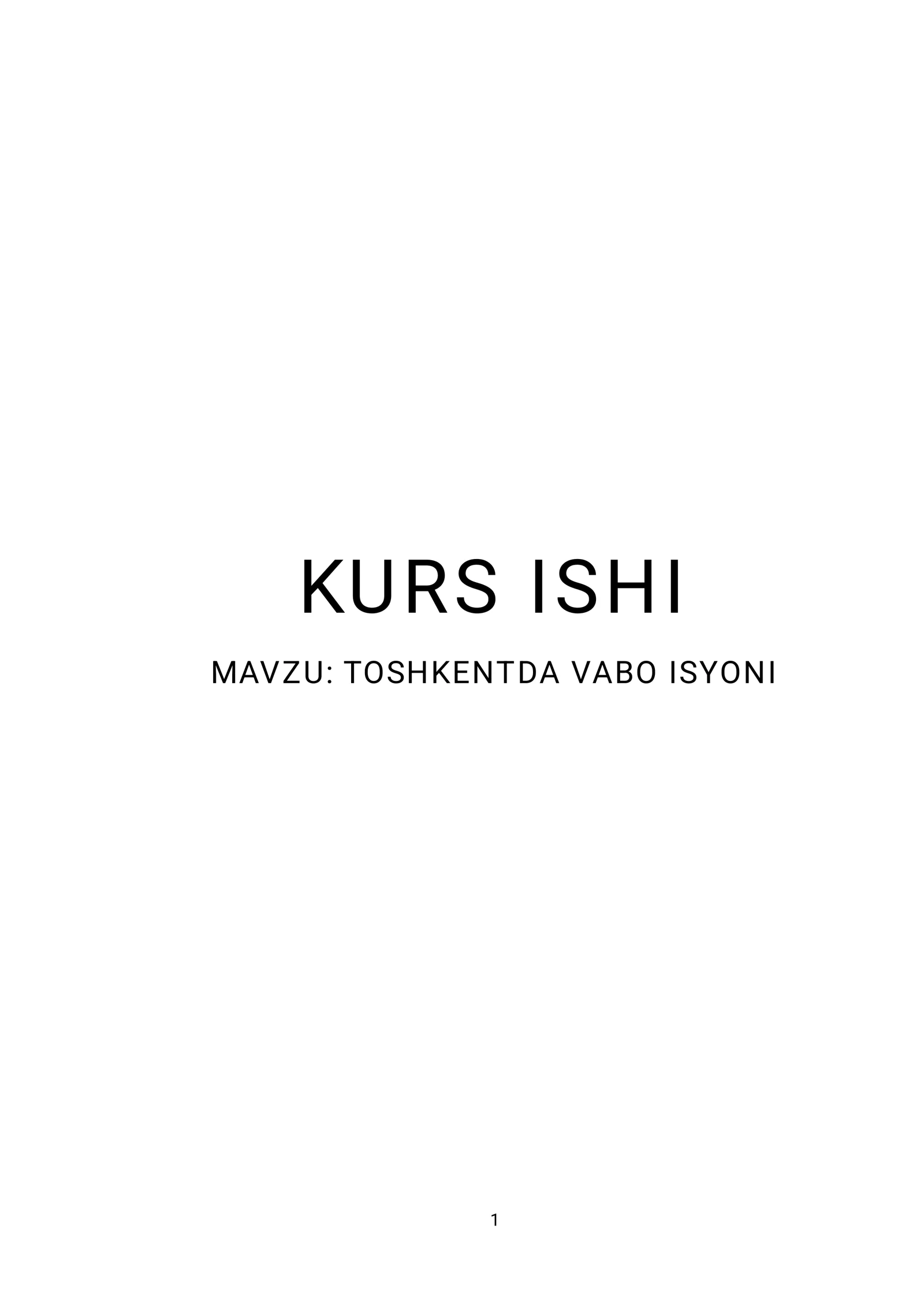 TOSHKENTDA VABO ISYONI 1
