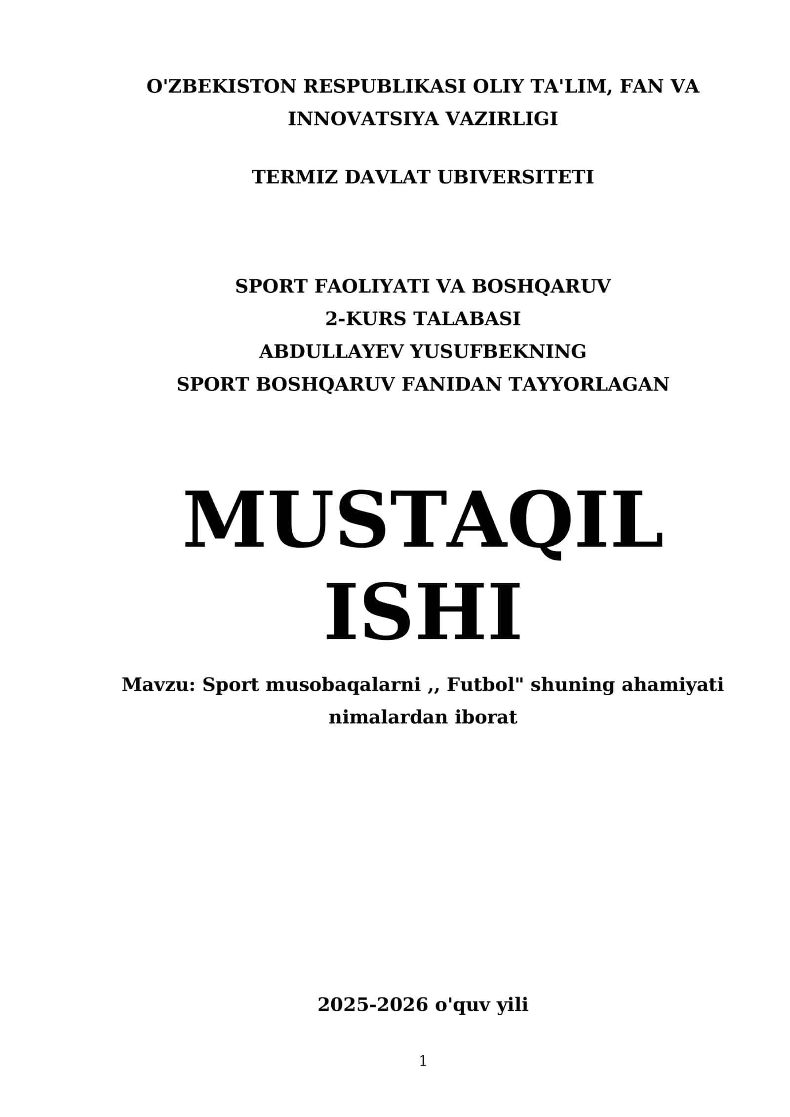 Sport musobaqalarni,, Futbol" shuning ahamiyati 1