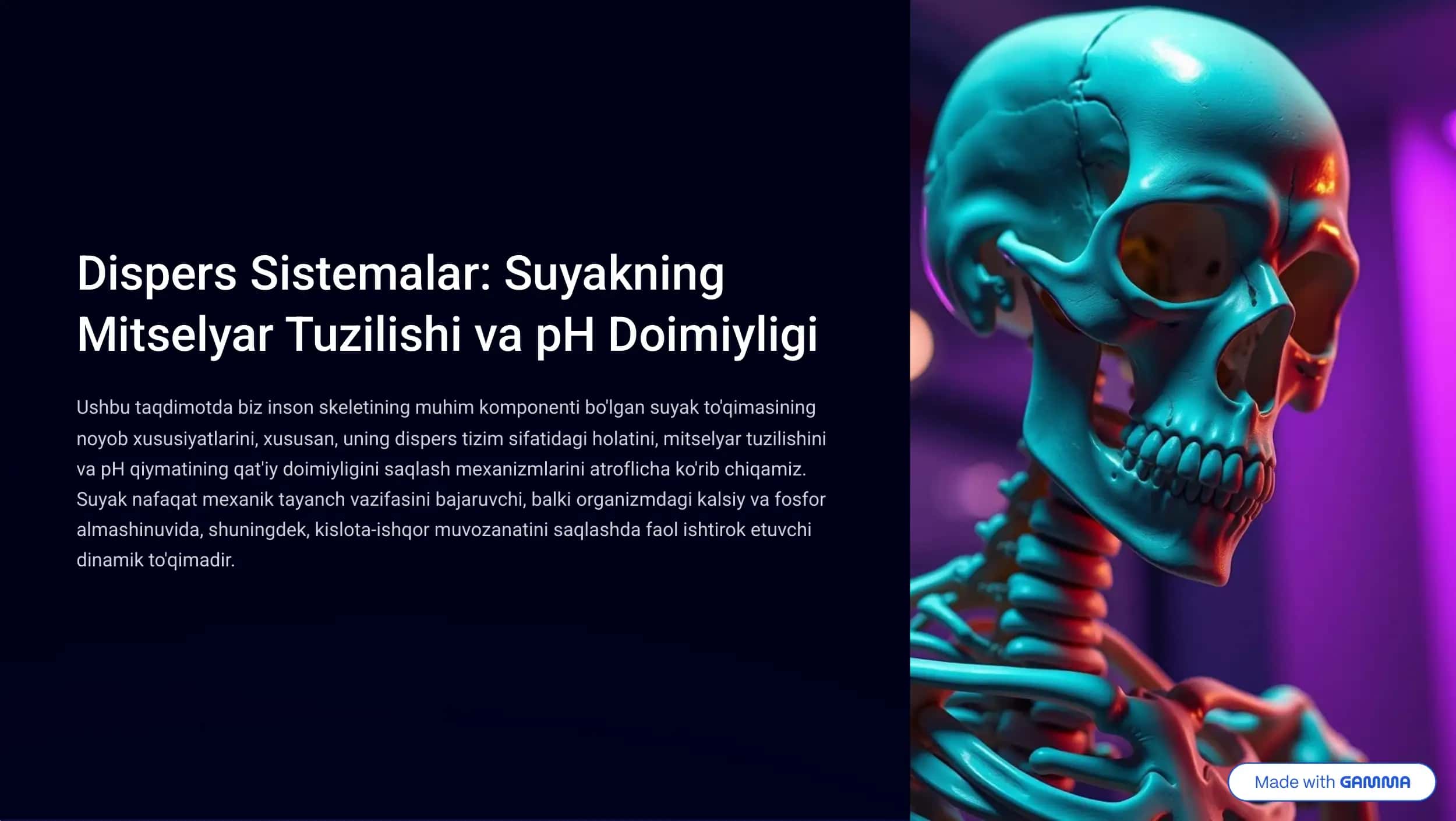 Suyakning Mitselyar Tuzilishi va pH Doimiyligi 1