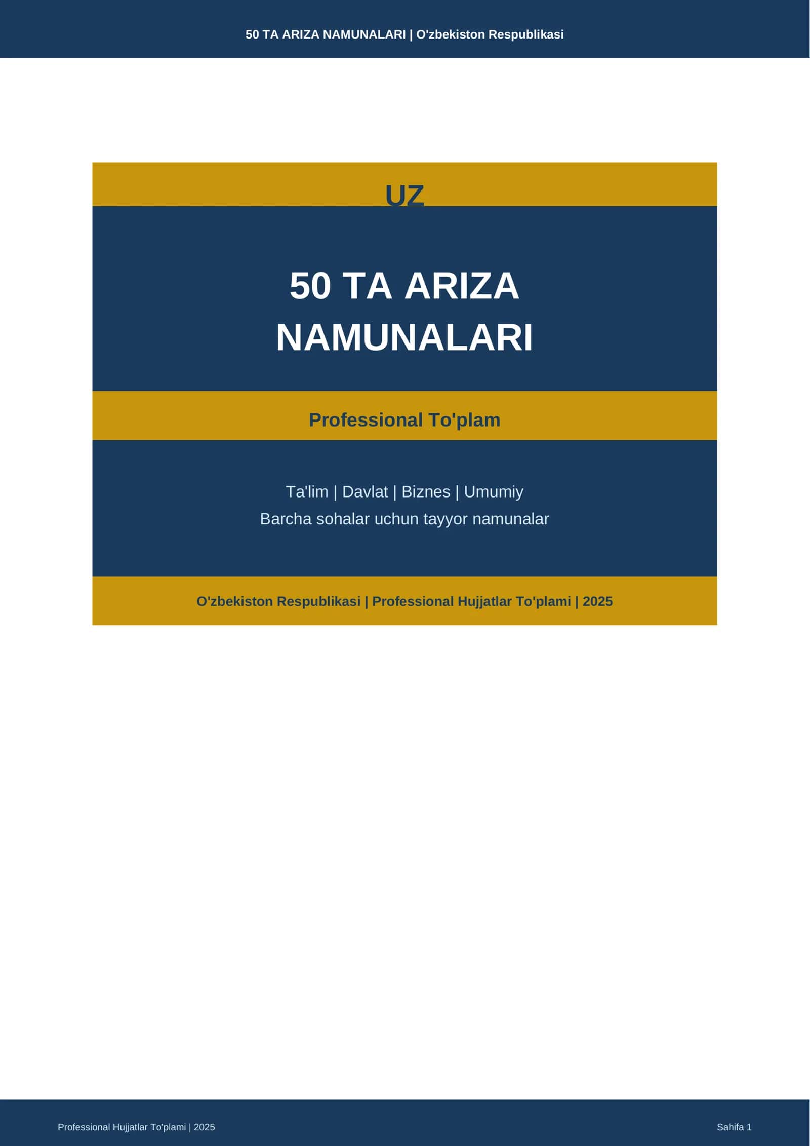 Professional Hujjatlar To'plami | 2025 1