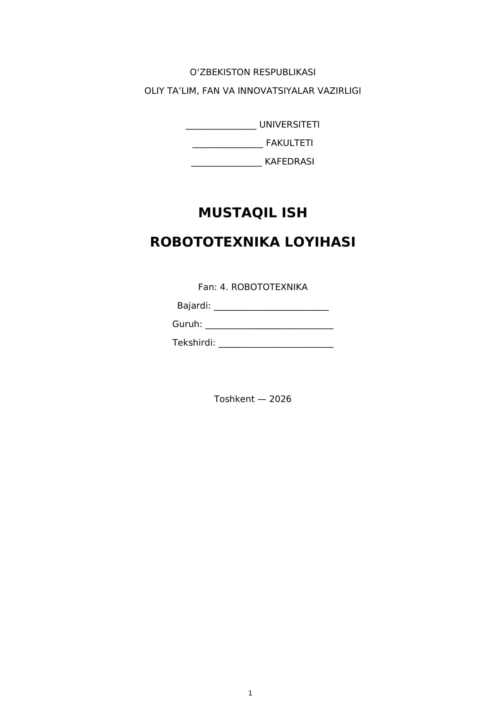 Robototexnika loyihasi 1