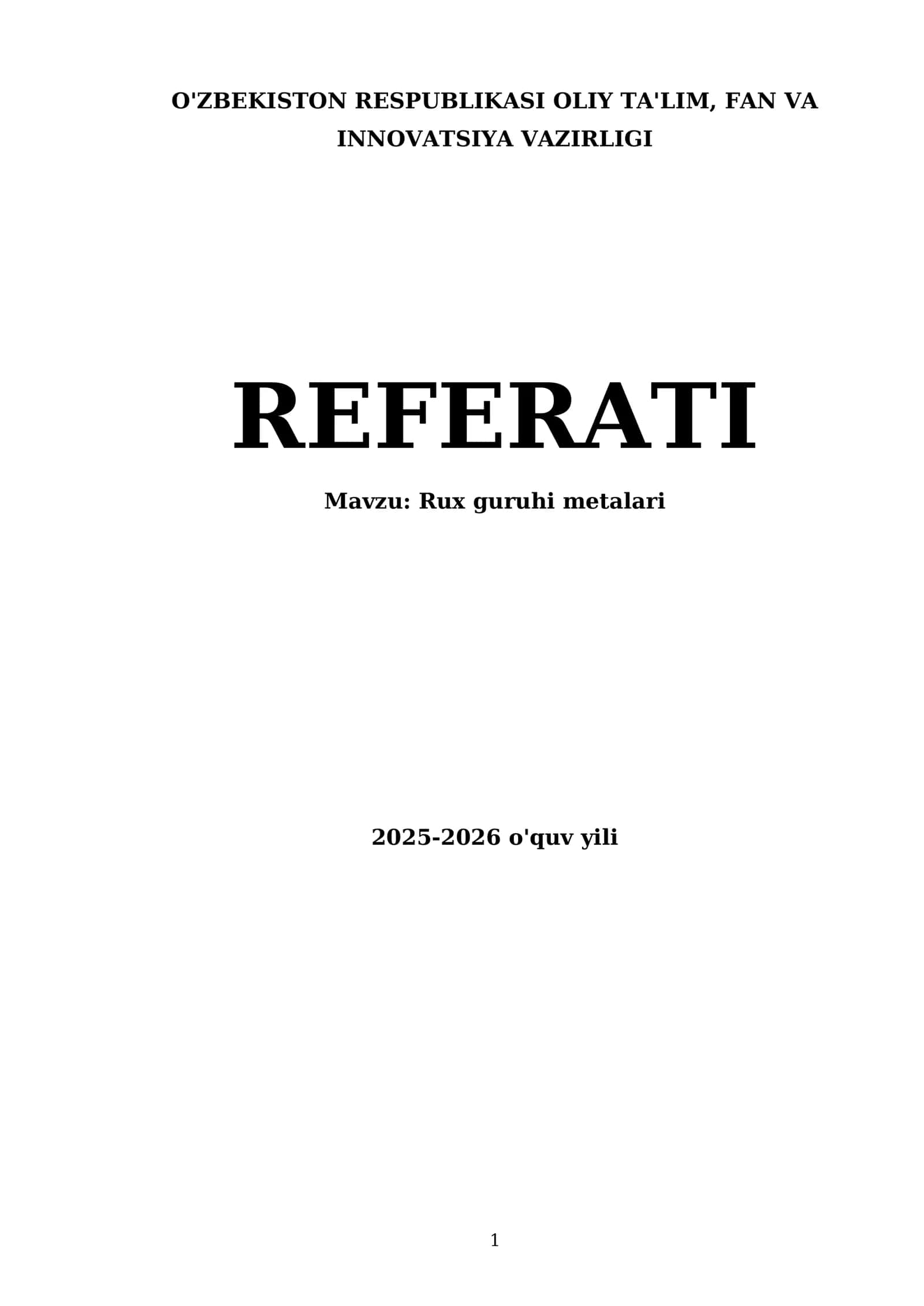 Rux guruhi metallari 1