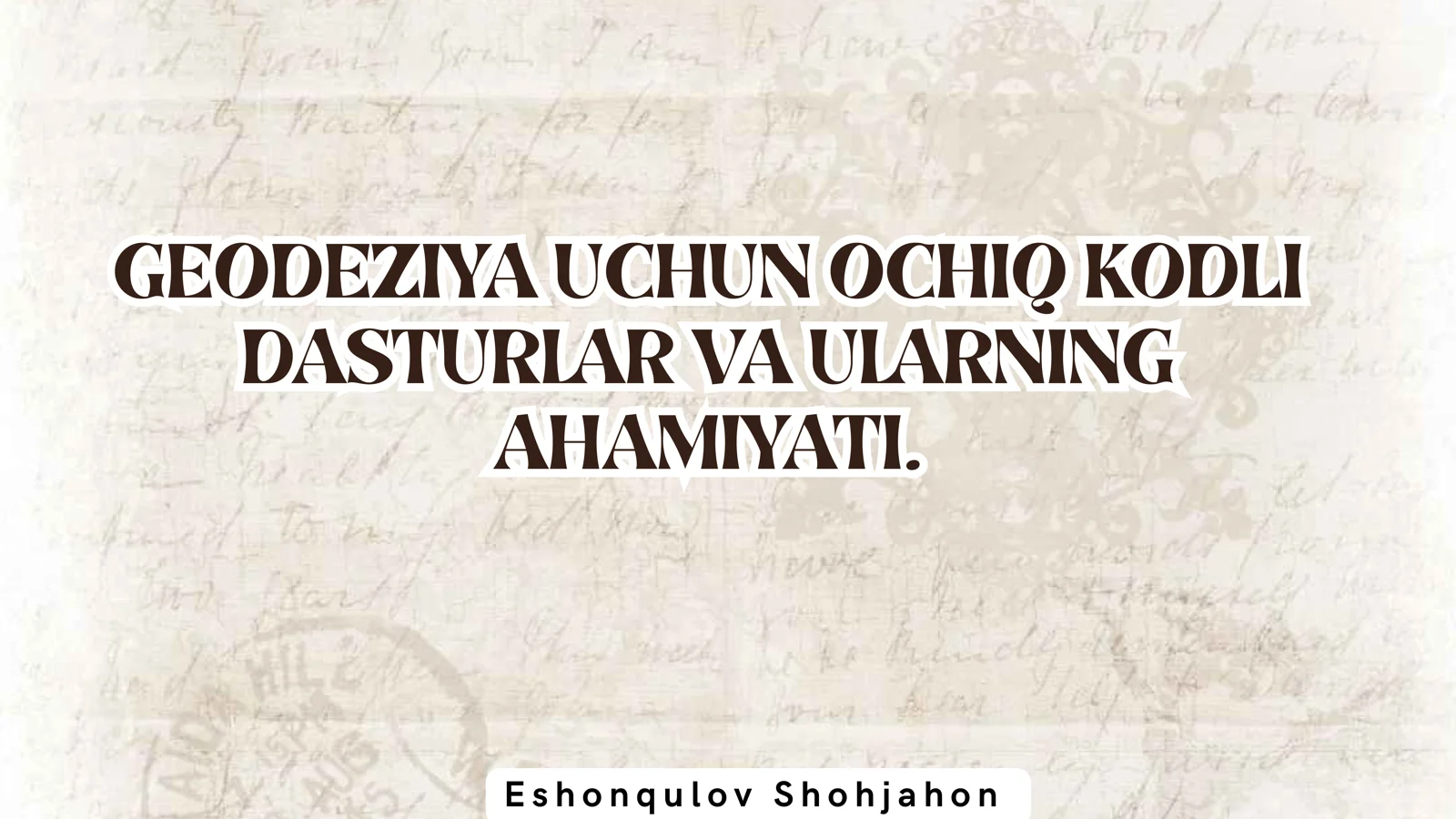 Ochiq kodli geodezik dasturlar 1