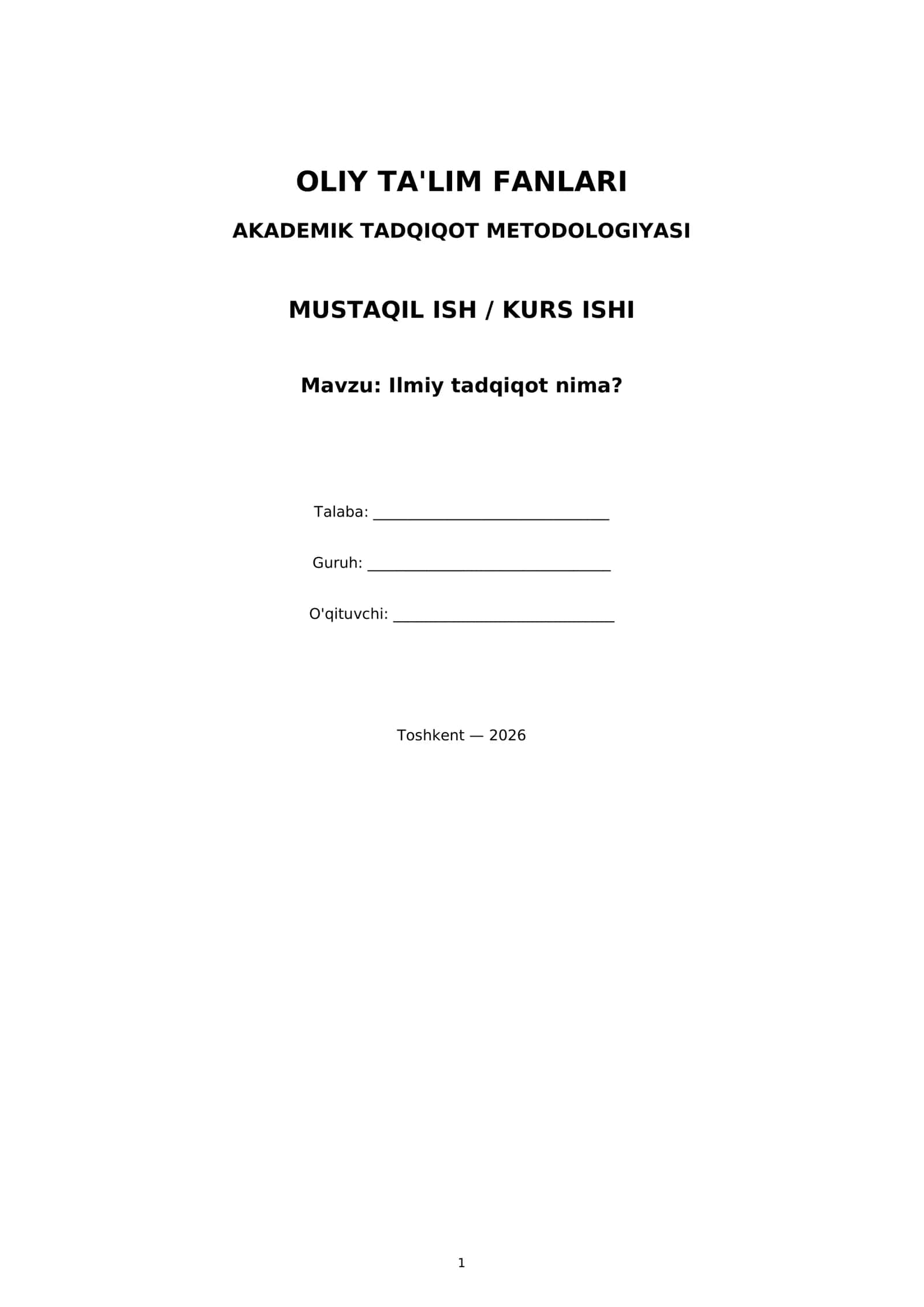 AKADEMIK TADQIQOT METODOLOGIYASI 1