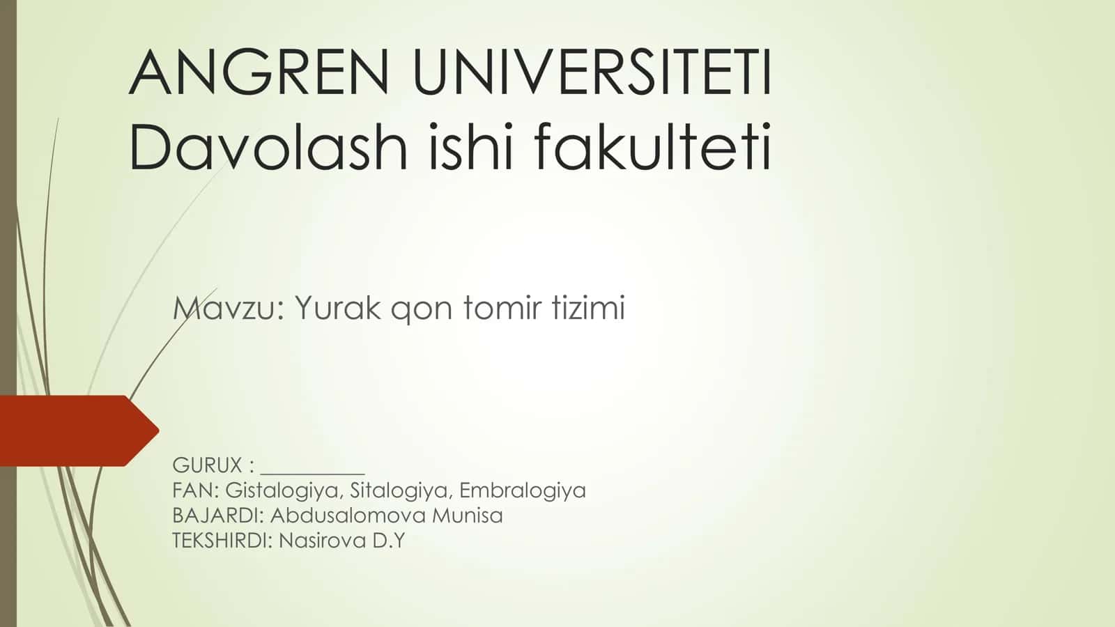 Yurak qon tomir tizimi 1