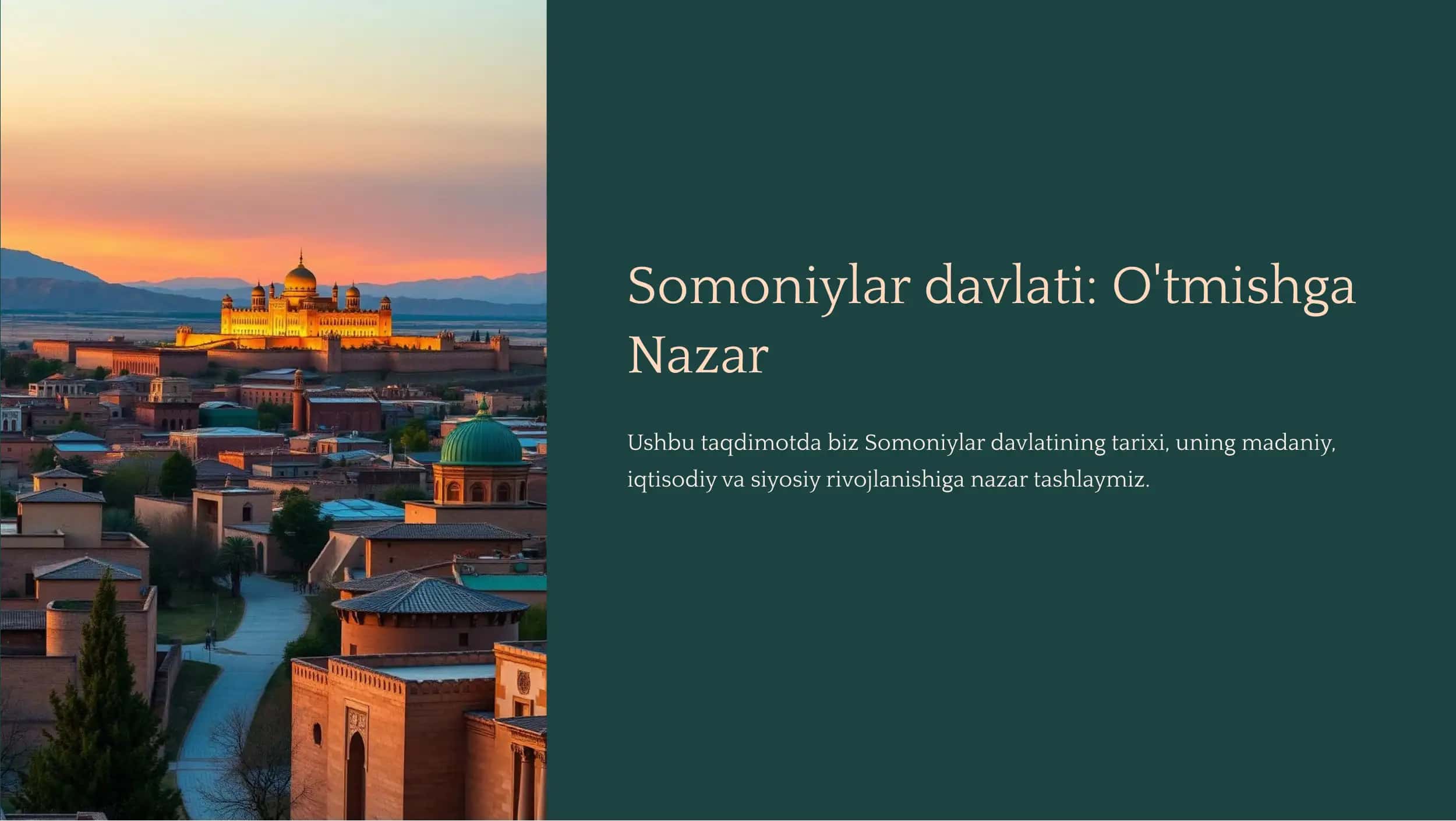 Somoniylar davlati: O'tmishga Nazar 1