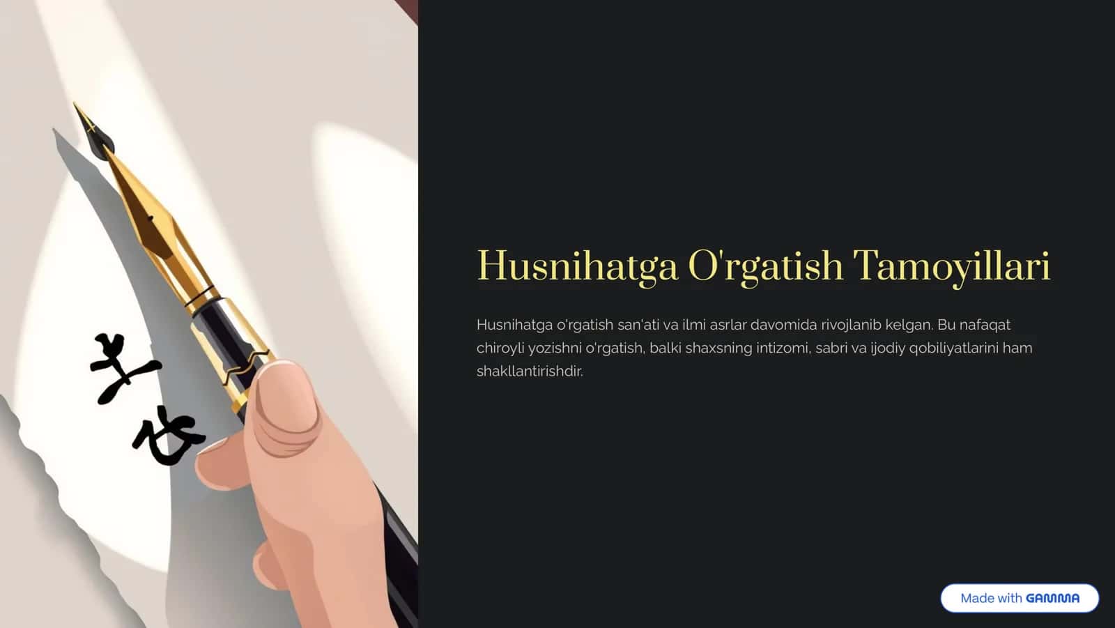 Husnihatga O'rgatish Tamoyillari 1