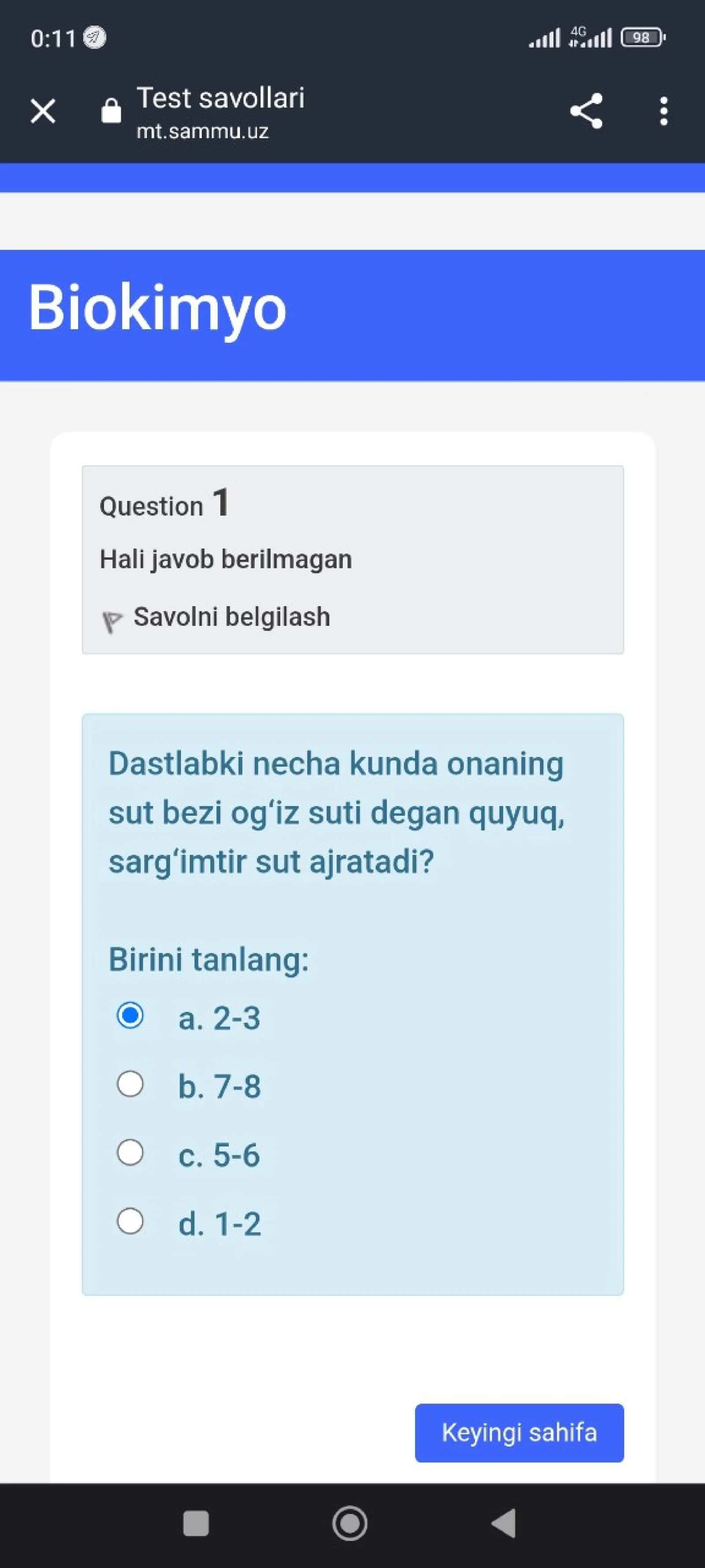 SamDTU Modul testlar 1