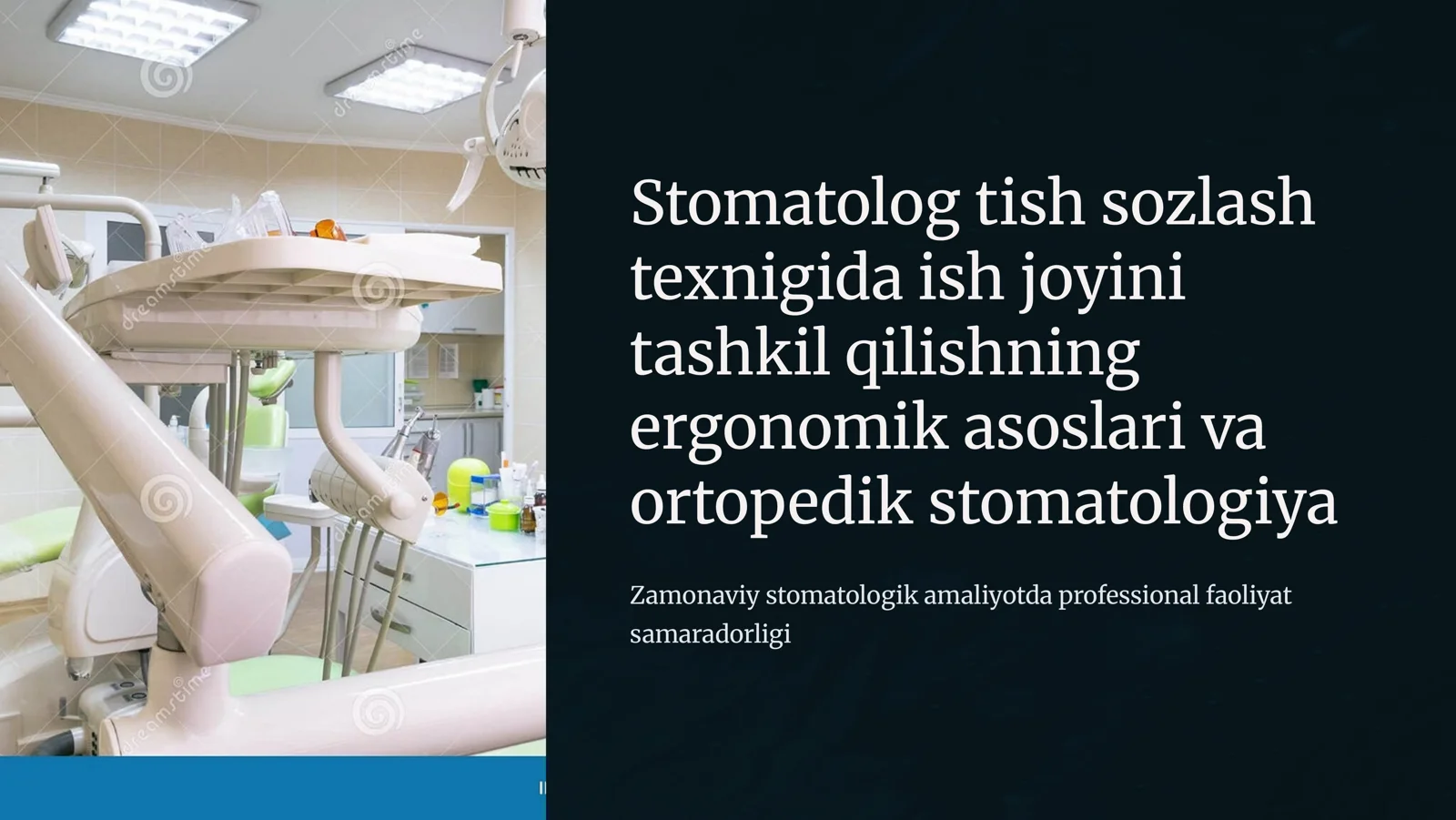 Stomatolog tish sozlash texnigi ish joyini tashkil qilishning ergonomik asoslari. Ortopedik stomatologiya tarixi. Deontologiya. Ortopedik stomatologiyada qo‘llaniladigan asbob va uskunalar. 1