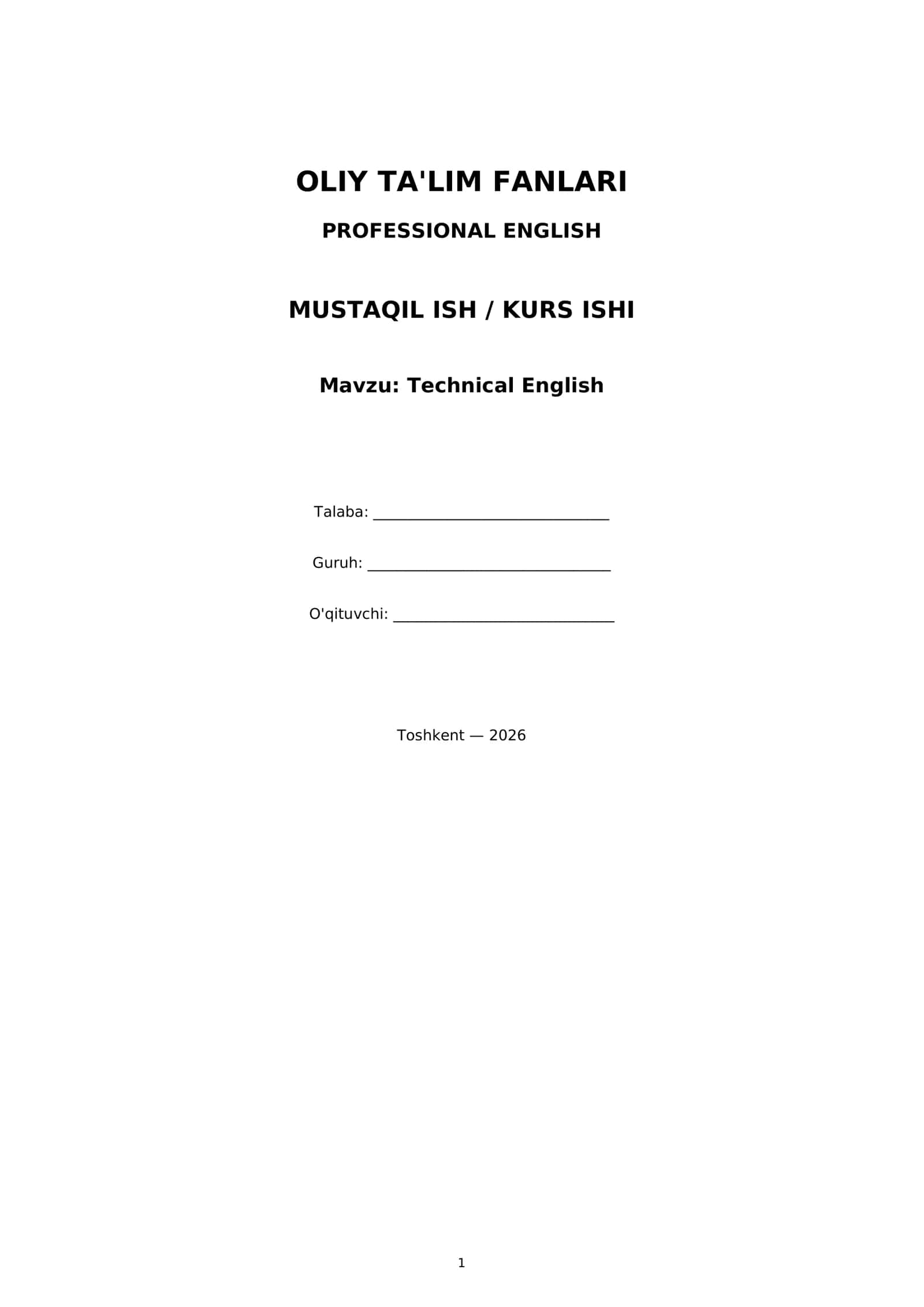 Technical English 1